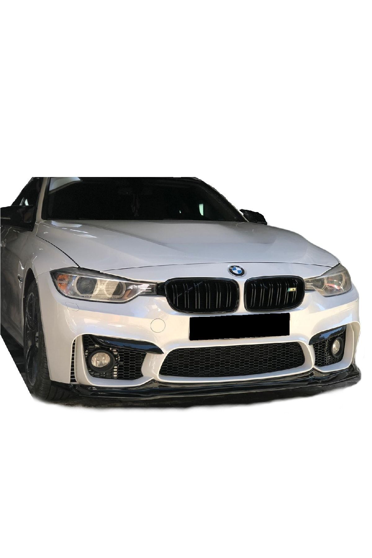 SML Dizayn Bmw F30 - F80 M3 Ön Tampon Lipi (plastik) Piano Black, Parlak Siyah Ön Ek Lipi, Karlık Lip