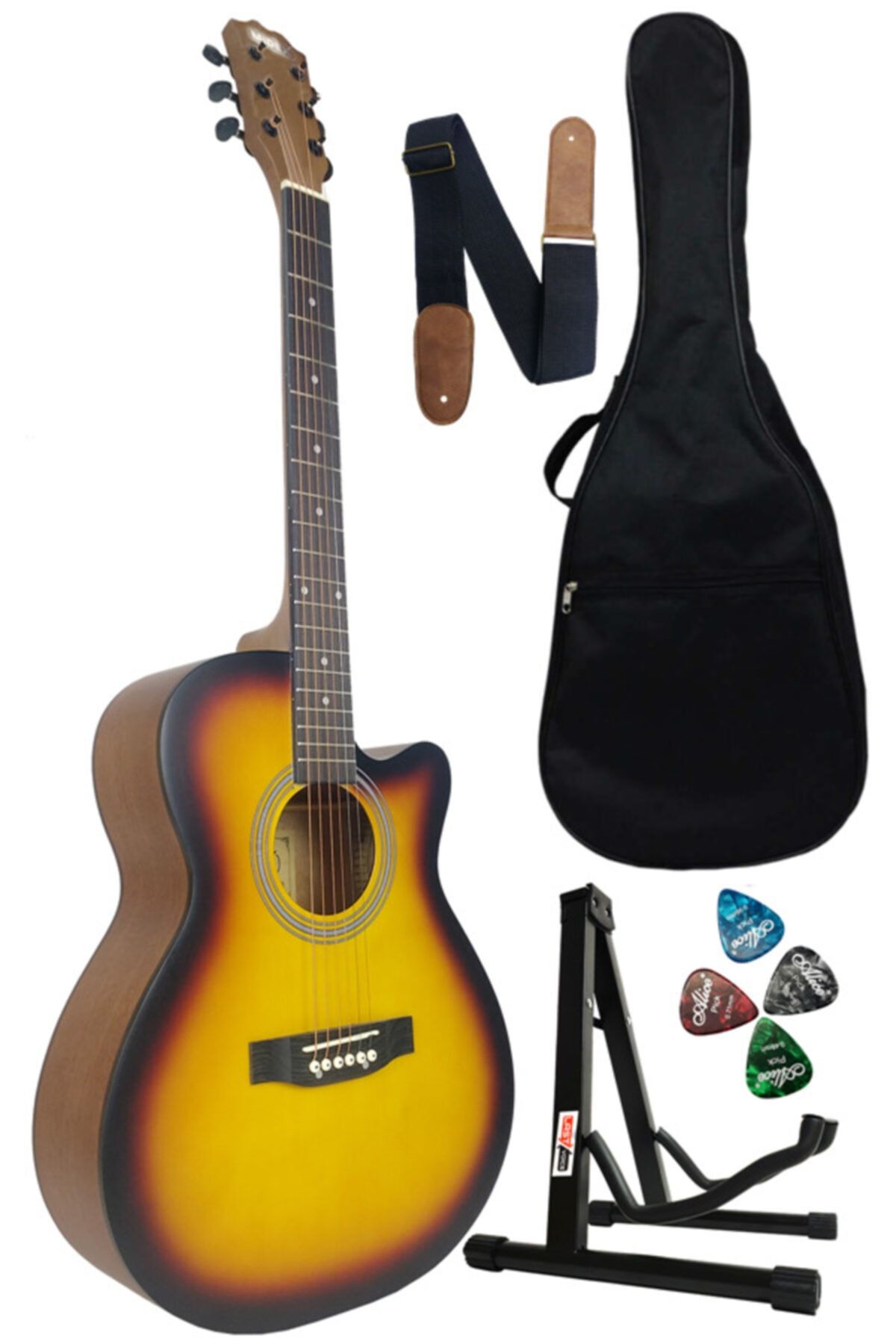 Lastvoice Midex Grx-45xst Standlı Masif Maun Ağaç Akustik Gitar 4/4 Yetişkin Boy (ÇANTA STAND ASKI PENA)