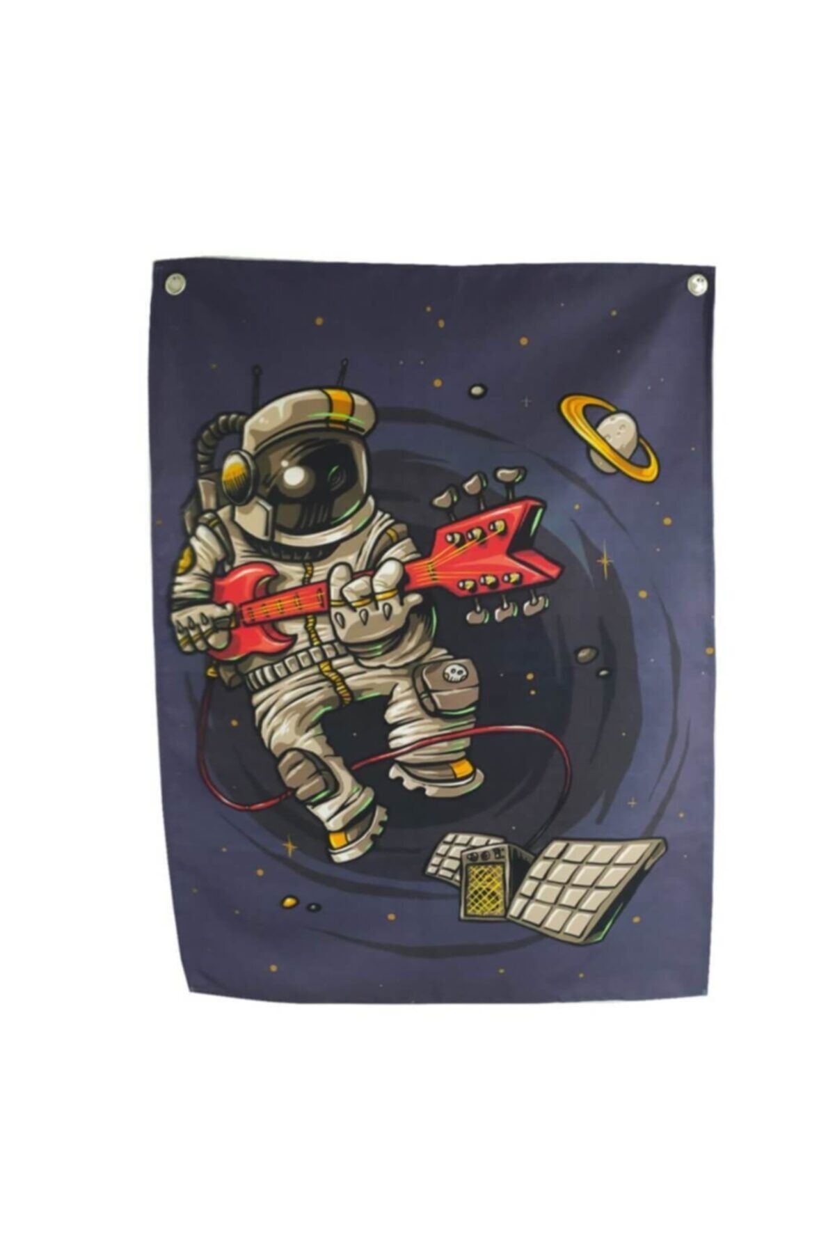 kedikerekedii Gitar Çalan Astronot Duvar Halısı Örtüsü