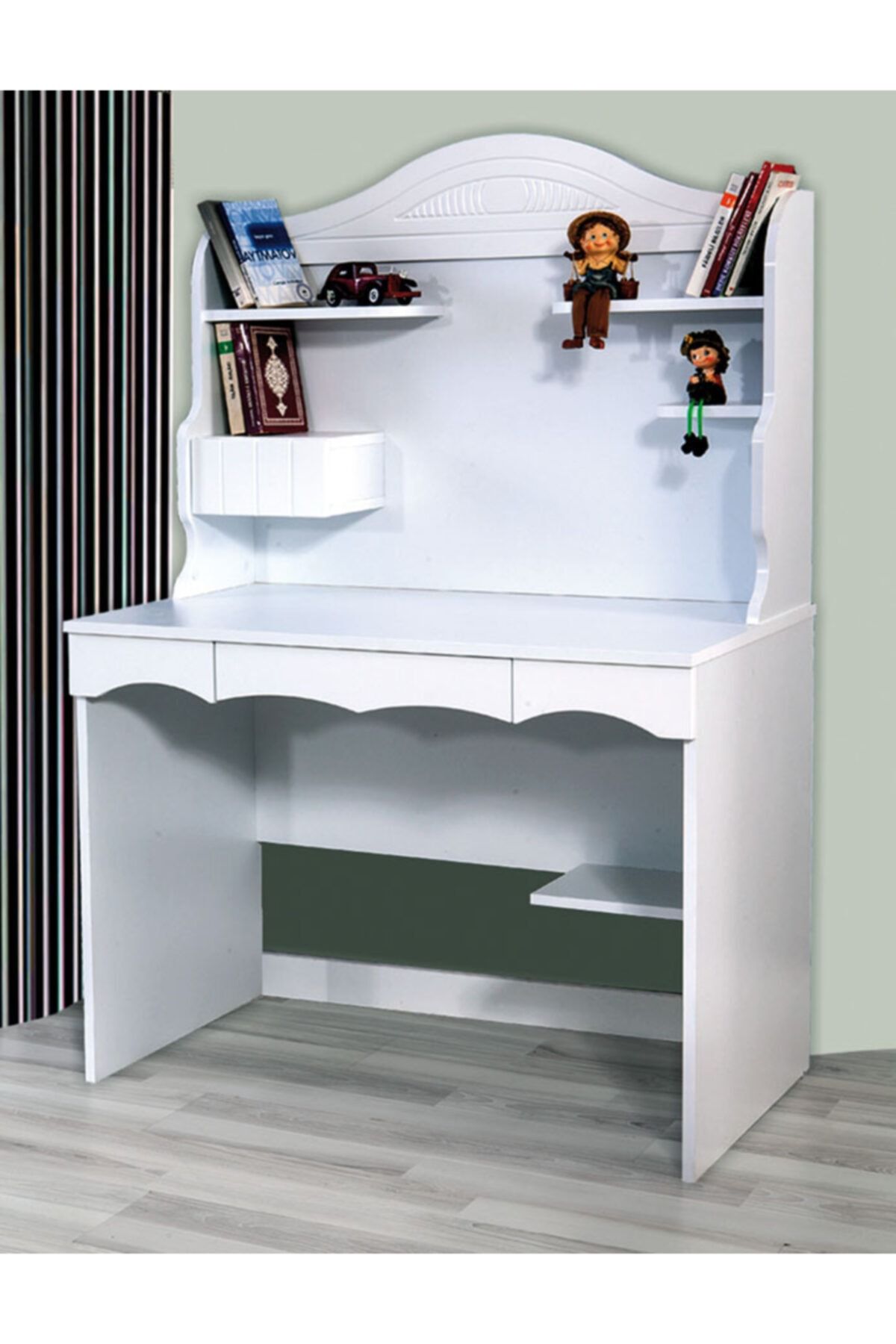 DARDASON K507 Beyaz Raflı Klavye Çekmeceli Bilgisayar Masası