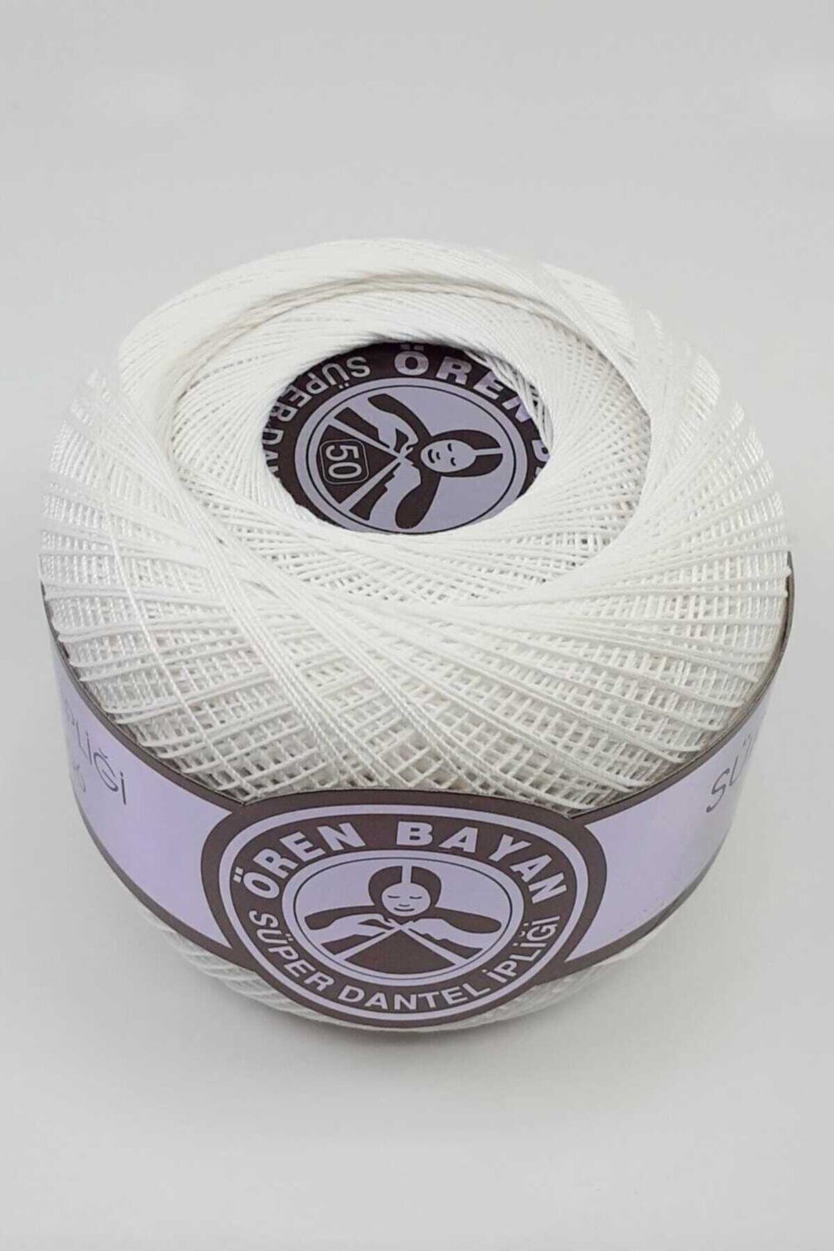 Ören Bayan Beyaz Dantel İpliği No:50 3 Kat 100 gr