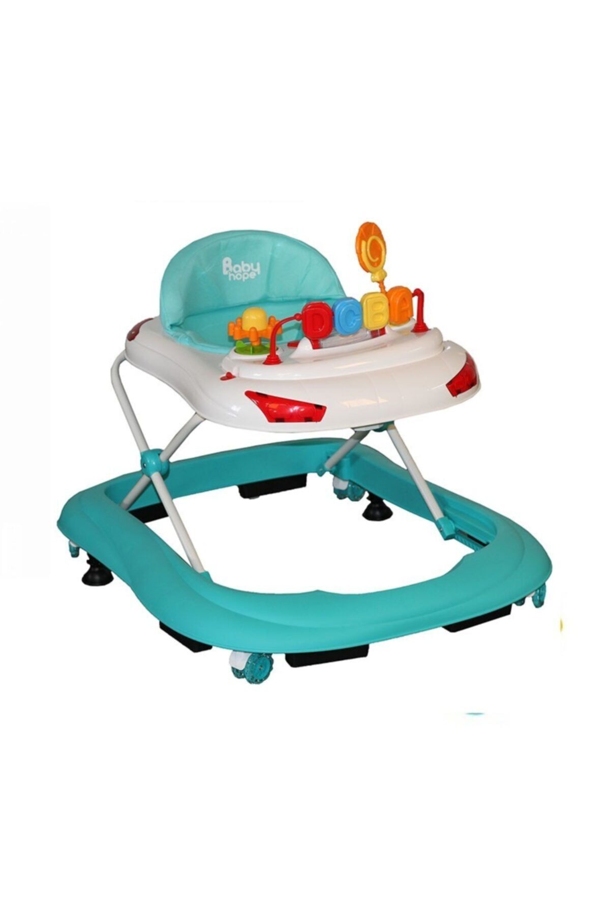 BabyHope Tobby Lüks Oyuncaklı Yürüteç Bebek Ilk Adım Yürüteç Turkuaz
