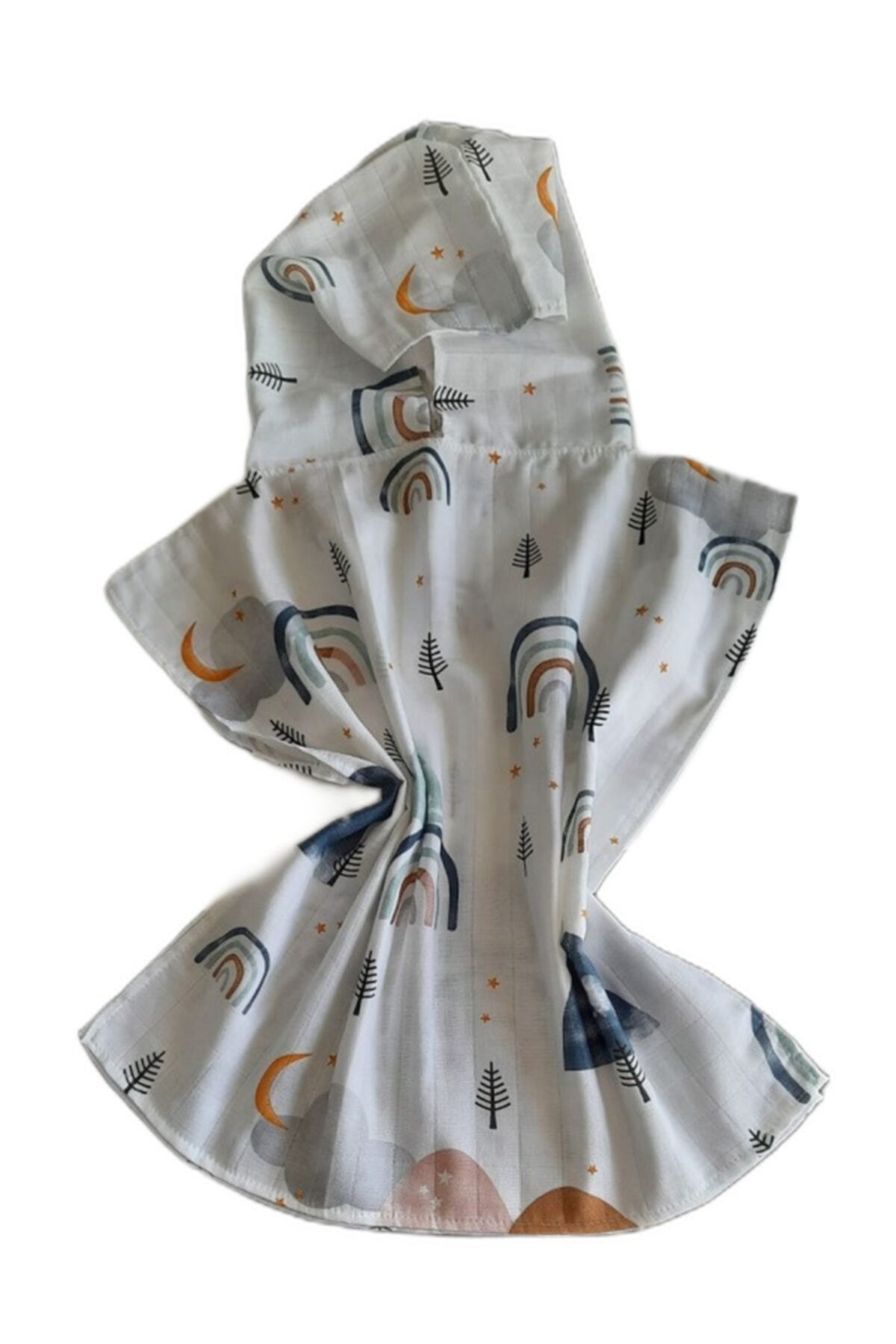 MiRKay Collection Müslin Panço - Gökkuşağı Desenli - 2-5 Yaş