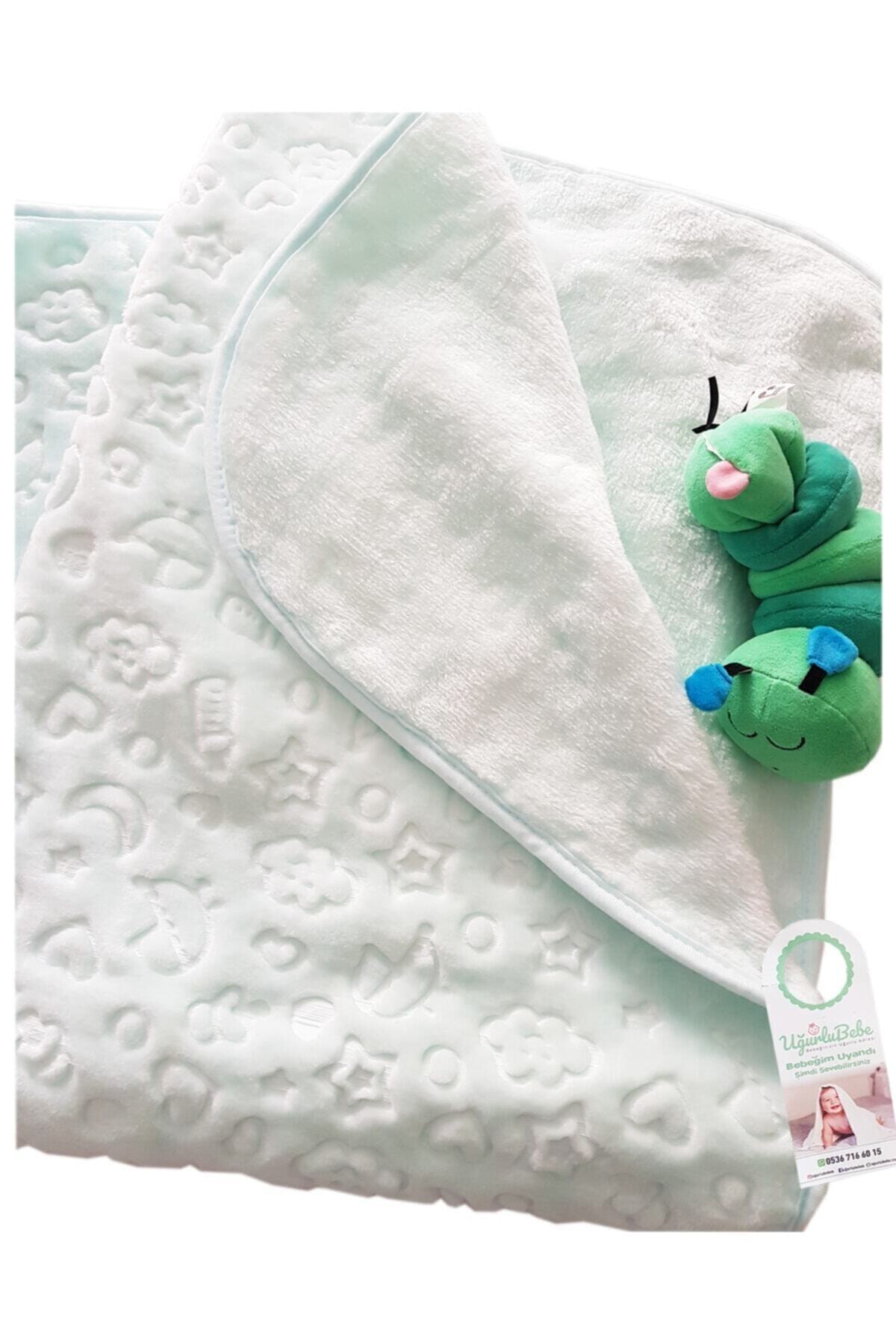 Uğurlu Bebe Gökyüzü Desenli Peluş Battaniye