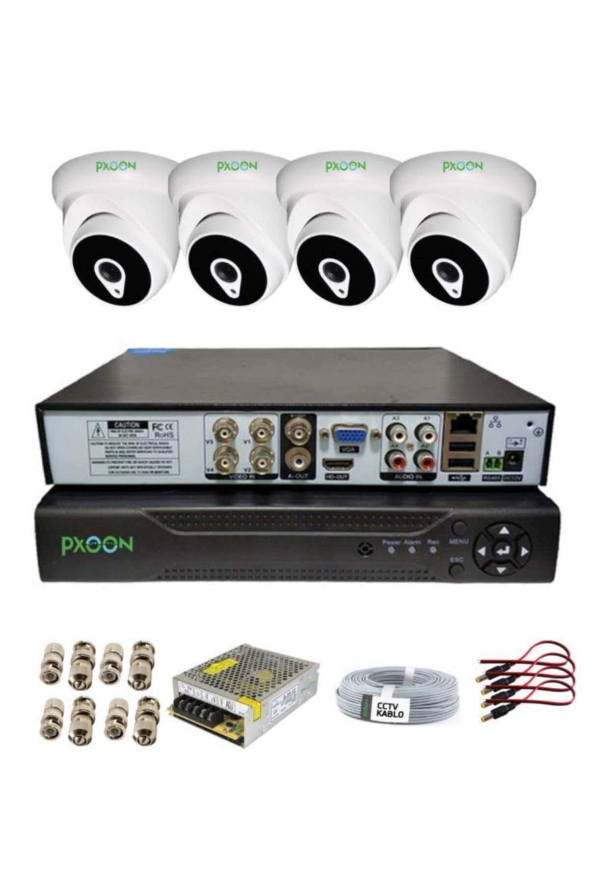 Pxoon Pro 4'lü 1080p Fhd Ahd Güvenlik Kamerası Seti