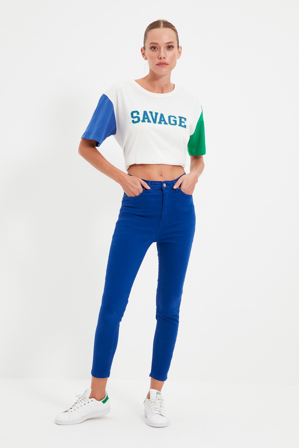 TRENDYOLMİLLA Mavi Yüksek Bel Skinny Jeans TWOAW22JE1014