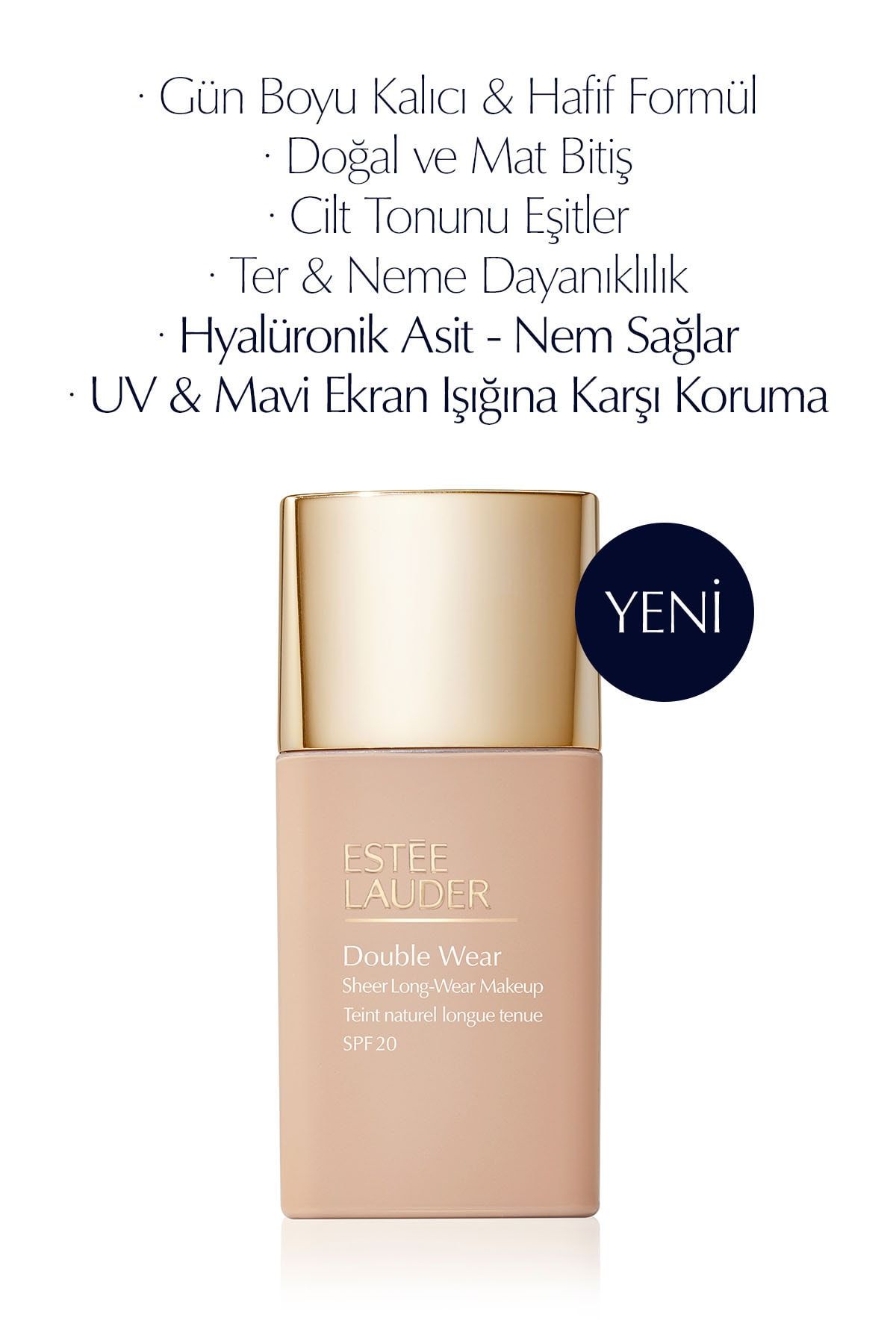 Estee Lauder Double Wear Sheer Işıltı Ve Nem Etkili Hafif Dokulu Fondöten Spf20 - 30 Ml 2c3 Fresco 887167533158
