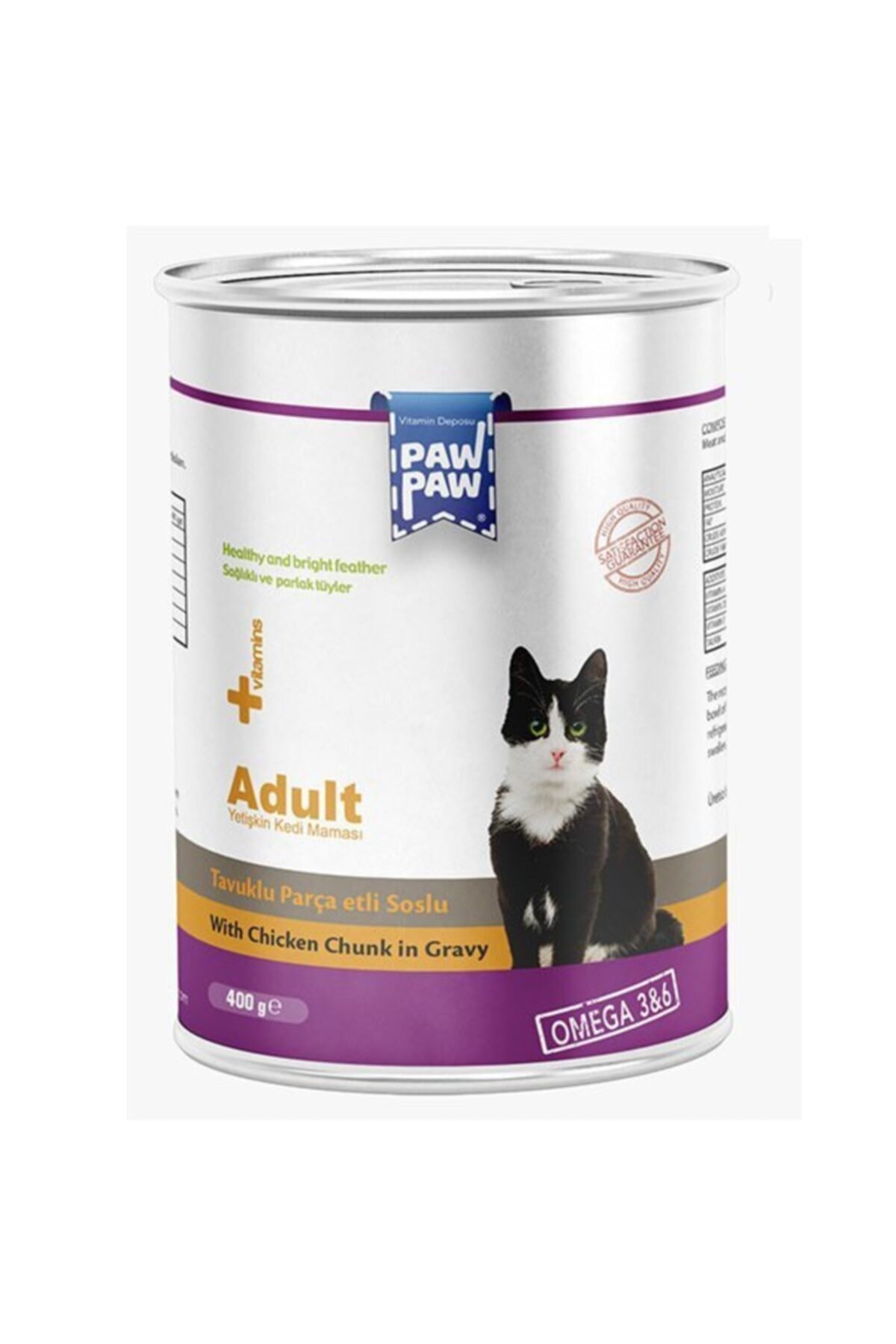 Paw Paw Pawpaw Tavuklu Soslu Yetişkin Kedi Konservesi 400 gr