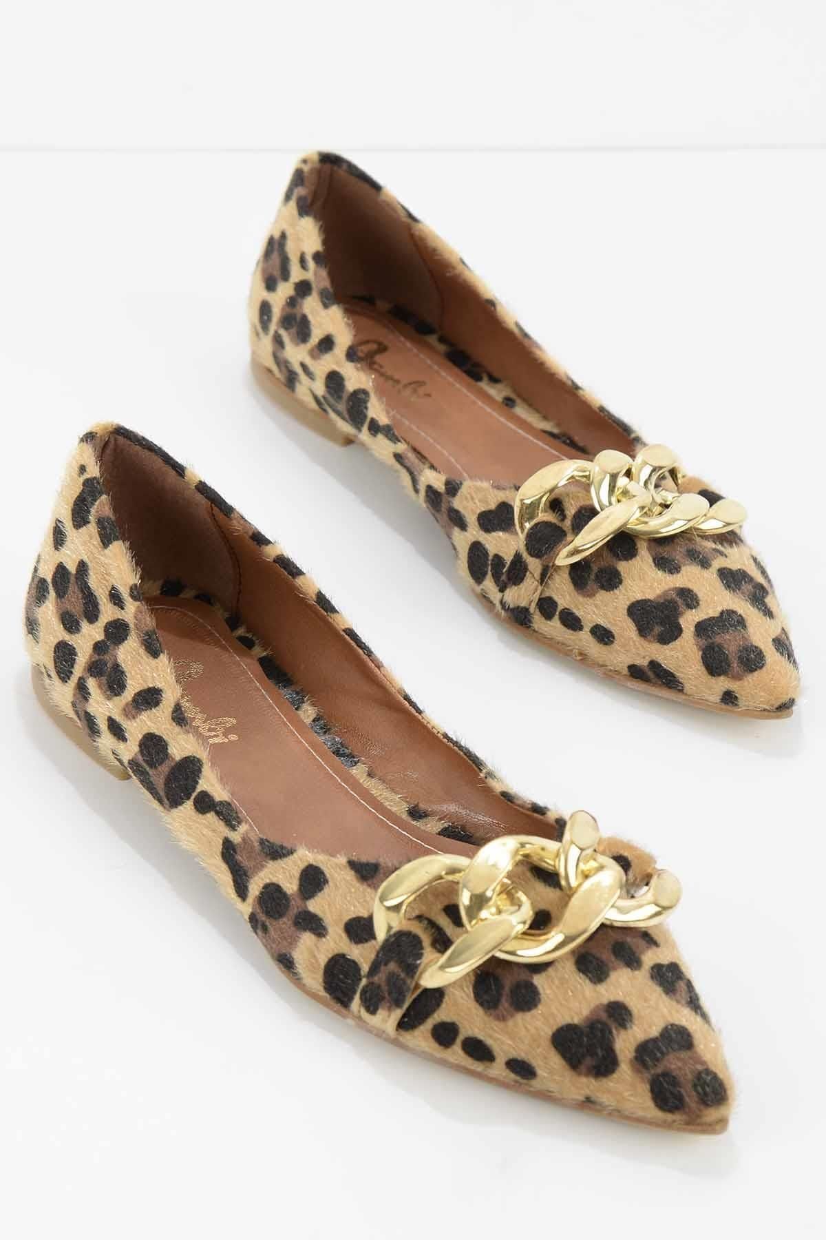 Bambi Leopar Tüylü Kadın Babet K01548115105