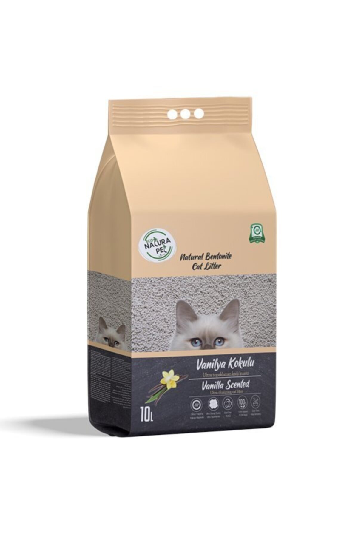 eco natura pet Eco Natura Vanilya Kokulu Ince Taneli Doğal Kedi Kumu 10 Lt