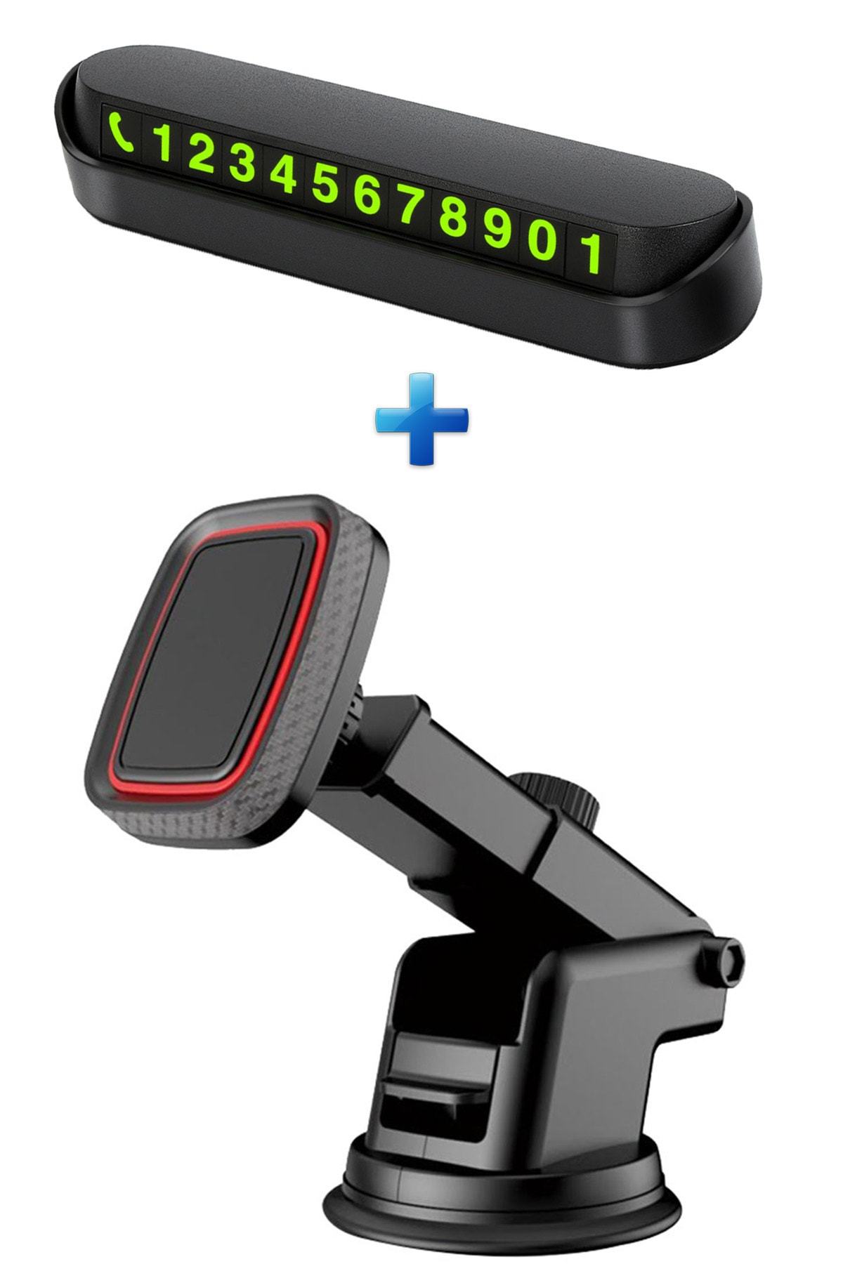 MEZİGARC Iphone 13 Pro Max Uyumlu 2li Set Araç Içi Mıknatıslı Akrobat Telefon Tutucu Ve Numaratör