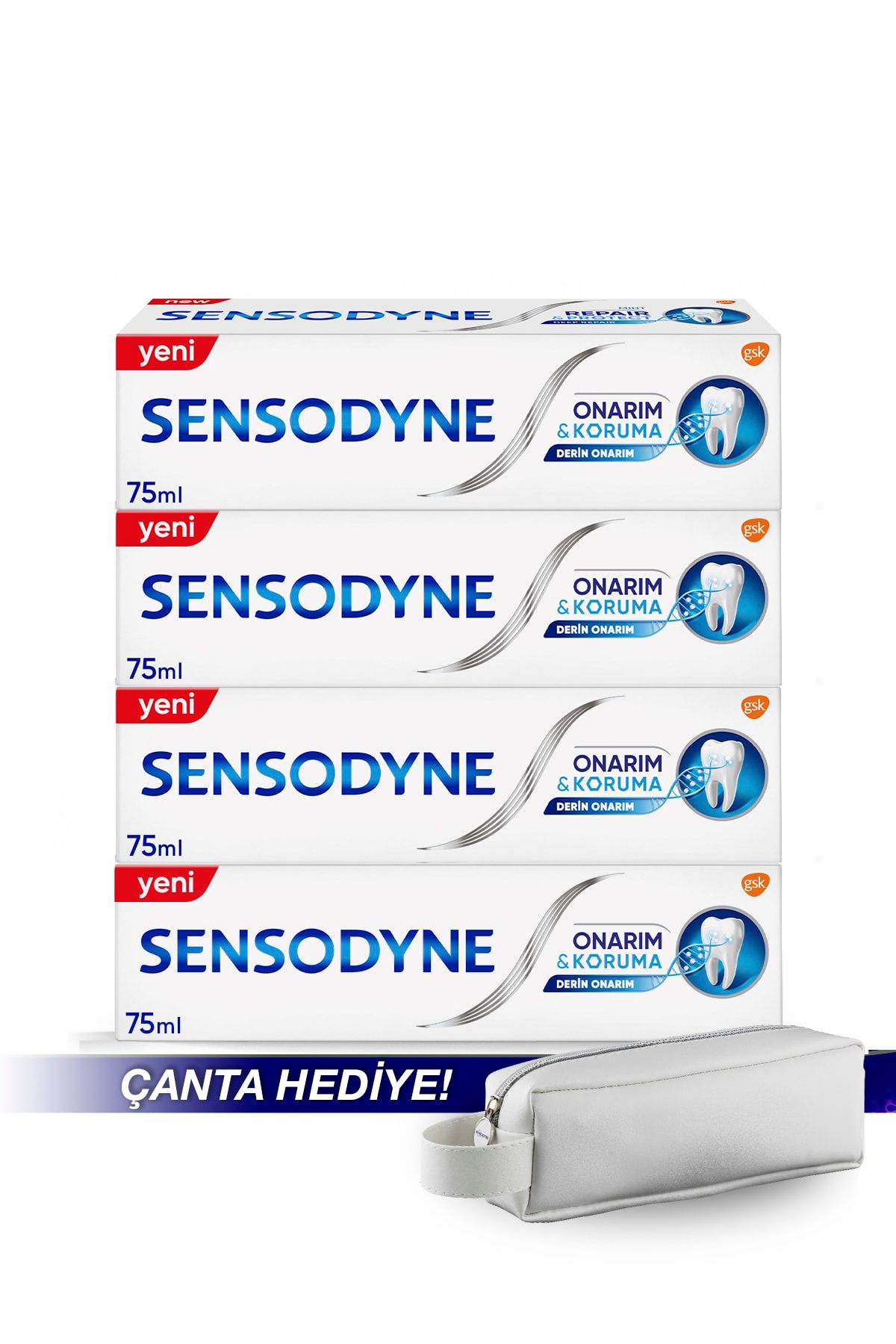 Sensodyne Onarım Ve Koruma 75ml Diş Macunu 4'lü Paket - Çanta Hediyeli