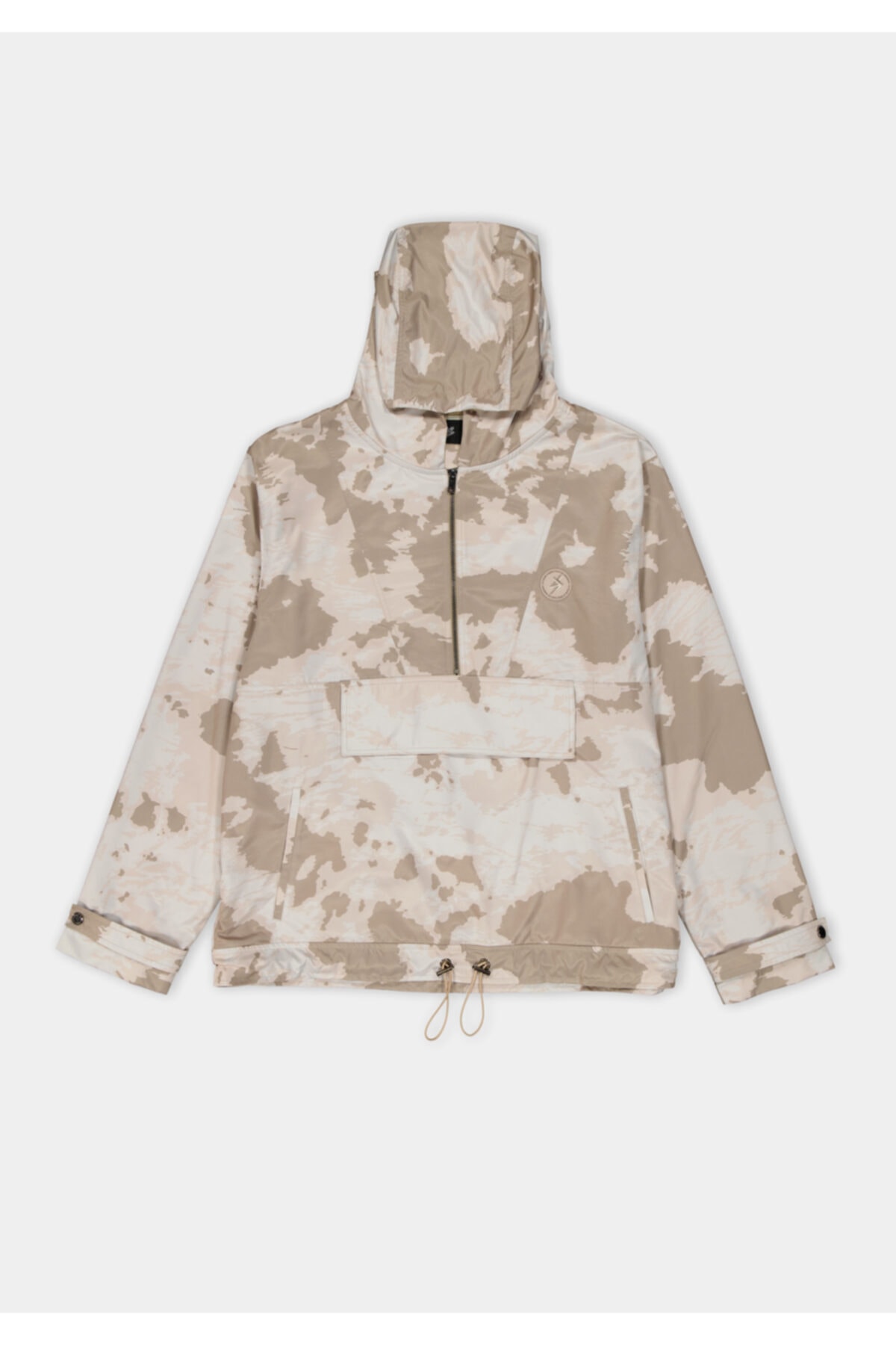 HUXEL Natural Touch Batik Yıkama Detaylı Kahverengi Yağmurluk