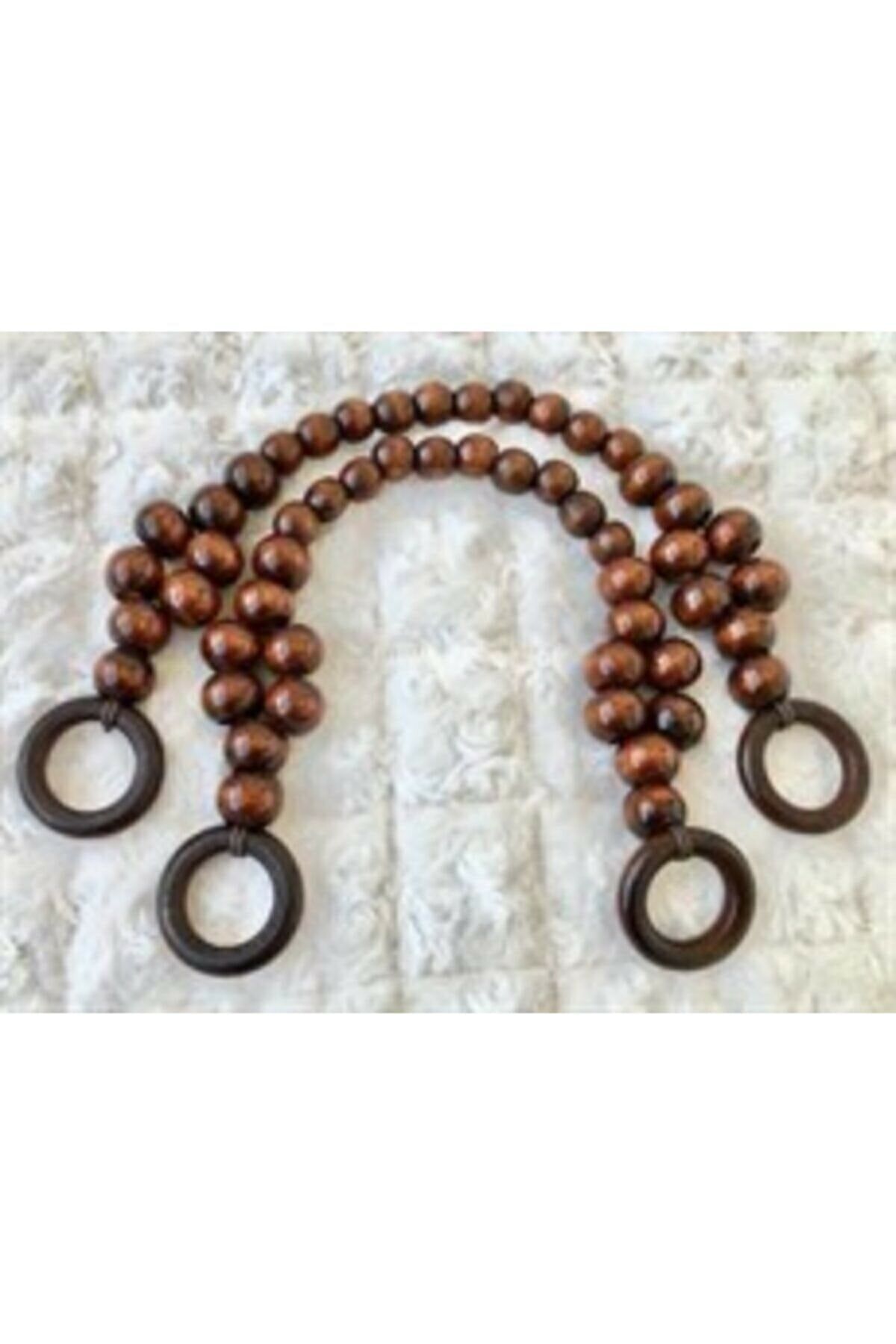 HyL Center Boncuklu Çanta Sapı- 7, Kahverengi, 44 Cm