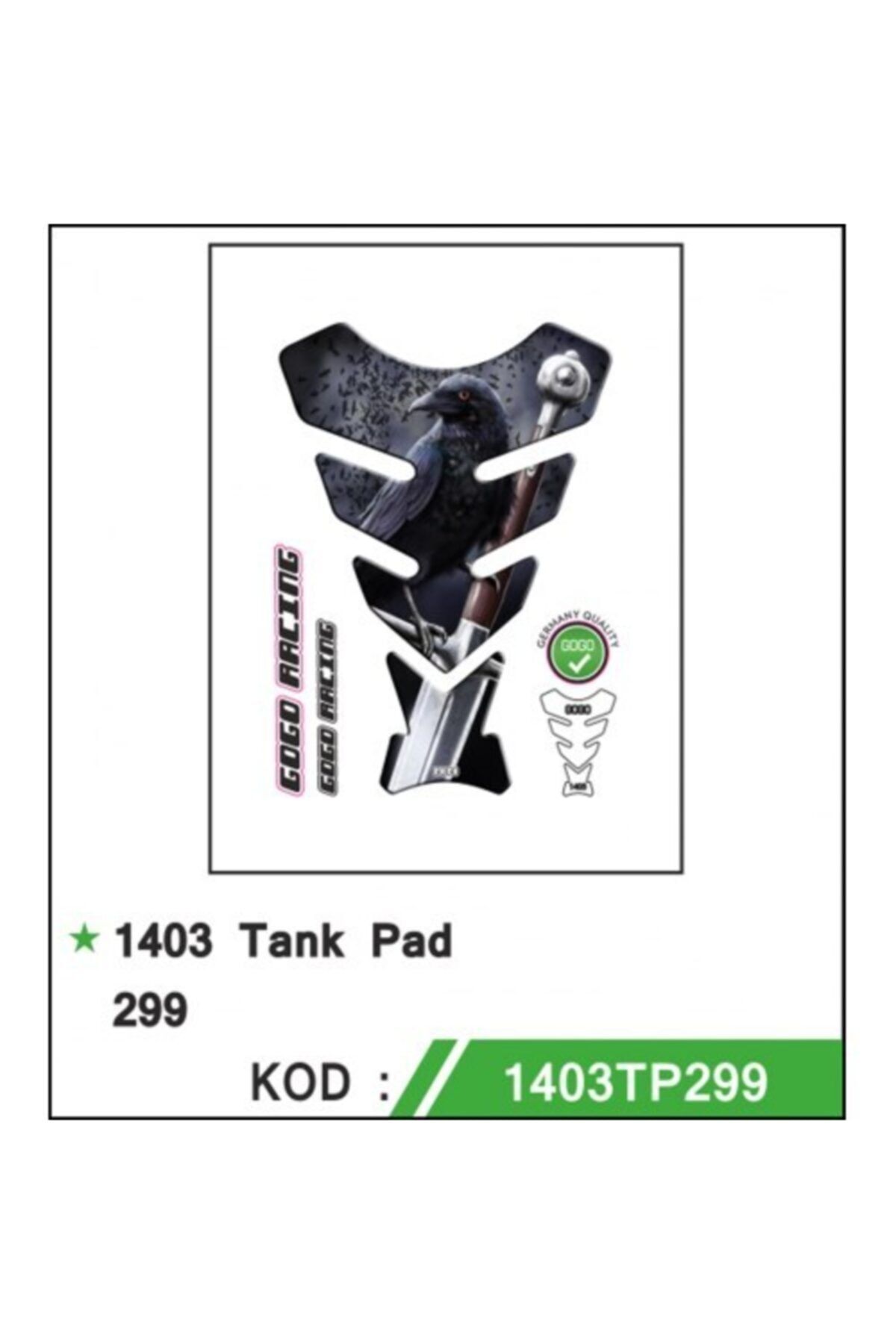 Gogo Motosiklet Tankpad 1403-299 Desing 1. Kalite Alman Malı