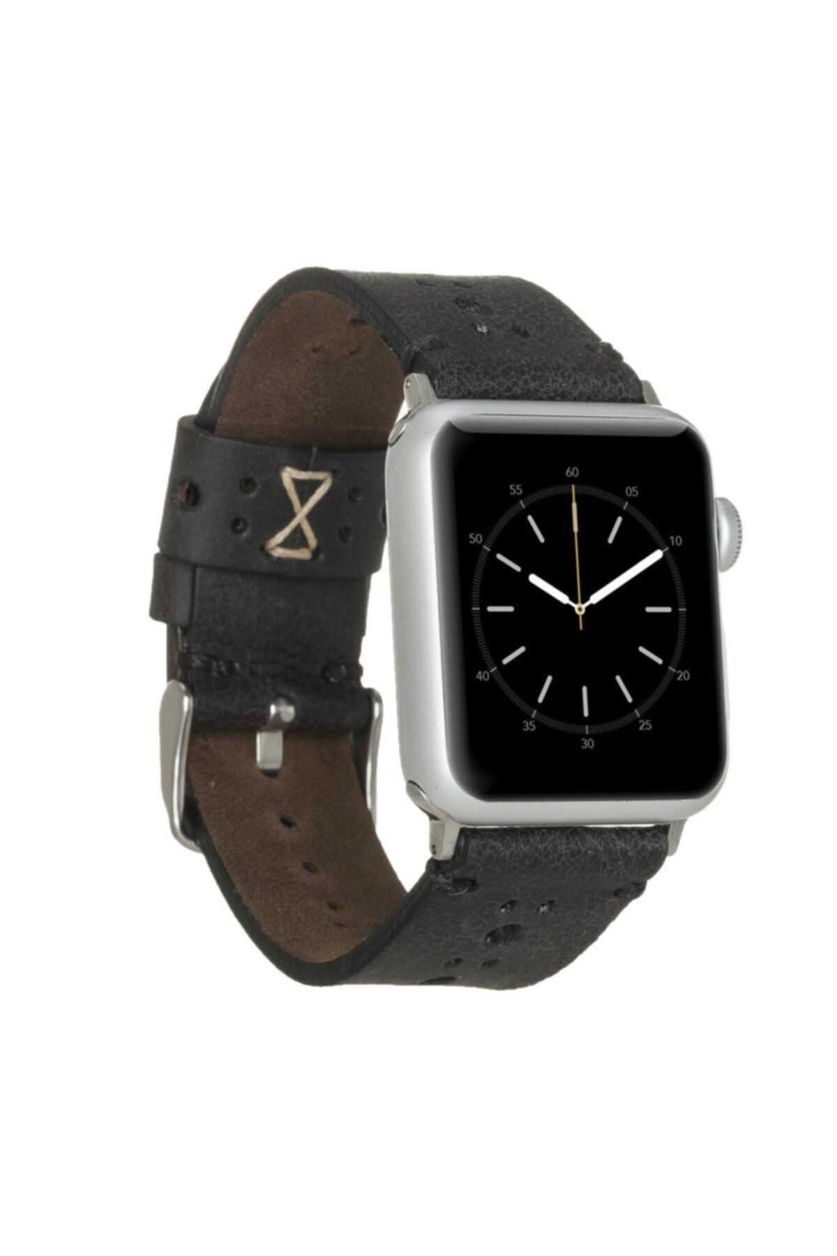 Bouletta Apple Watch Deri Kordon 42-44mm Delikli Siyah