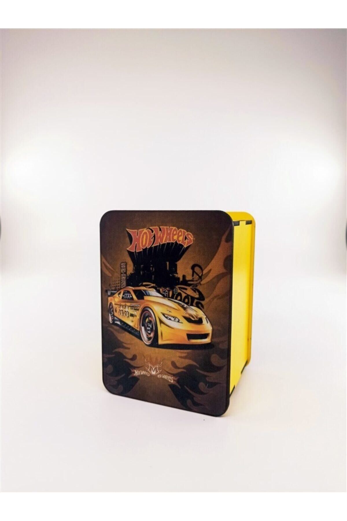 Ermap Ahşap Baskılı Açılabilir Kumbara Hotwheels Figürlü