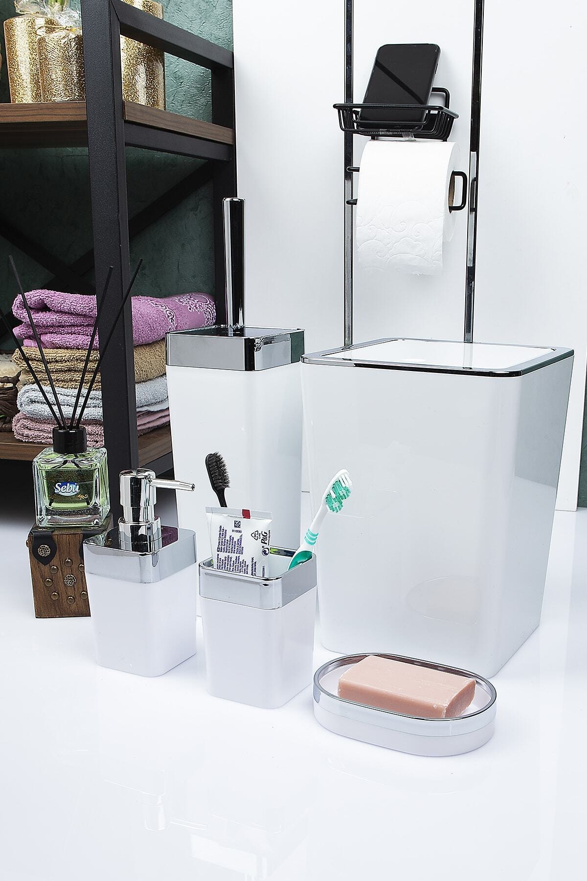 vipgross Banyo Seti / Banyo Takımı Vx/ Beyaz-gümüş