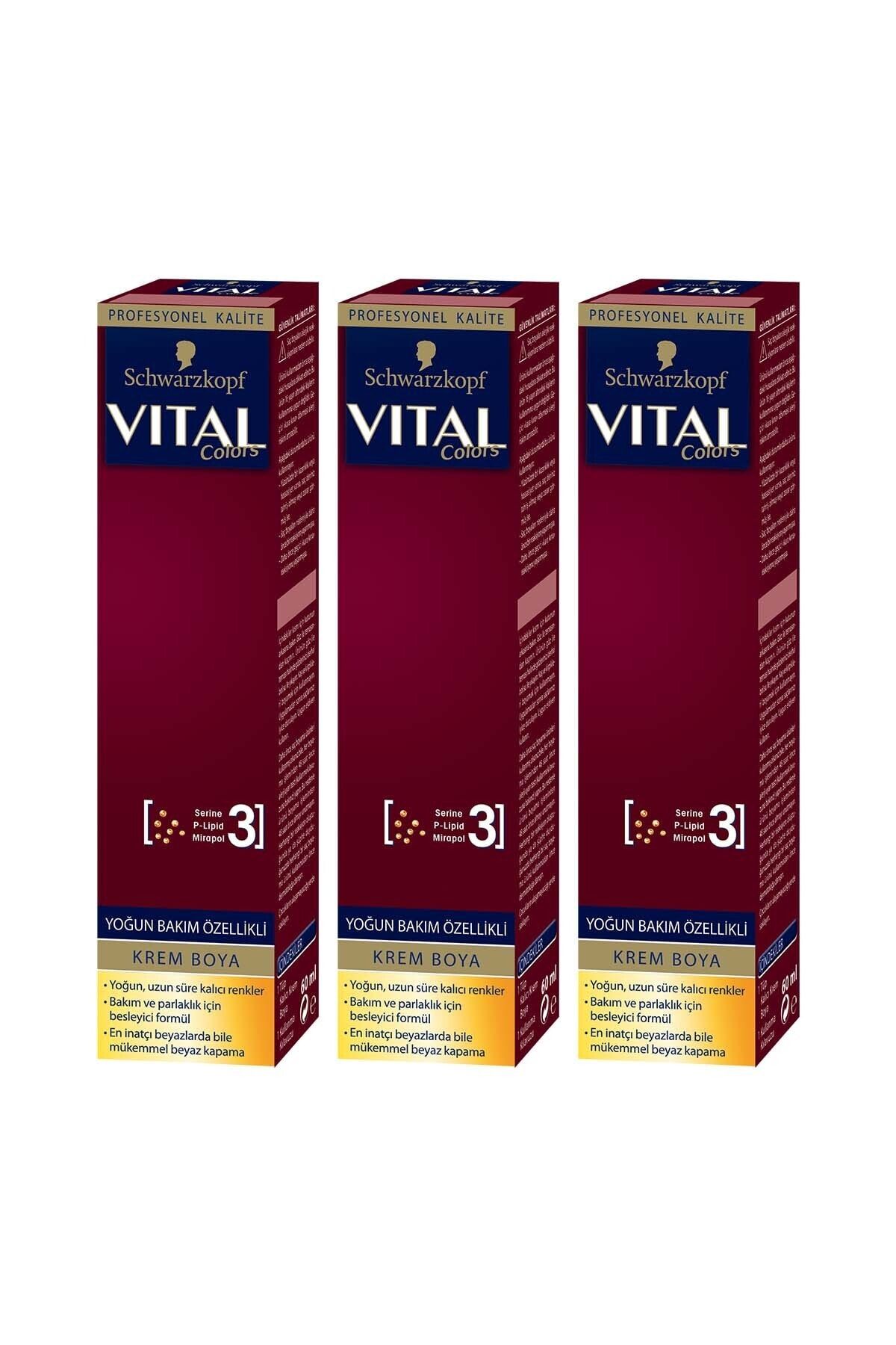 SCHWARZKOPF VITAL Krem Saç Boyası 5-889 Şarap Kızılı X 3 Adet