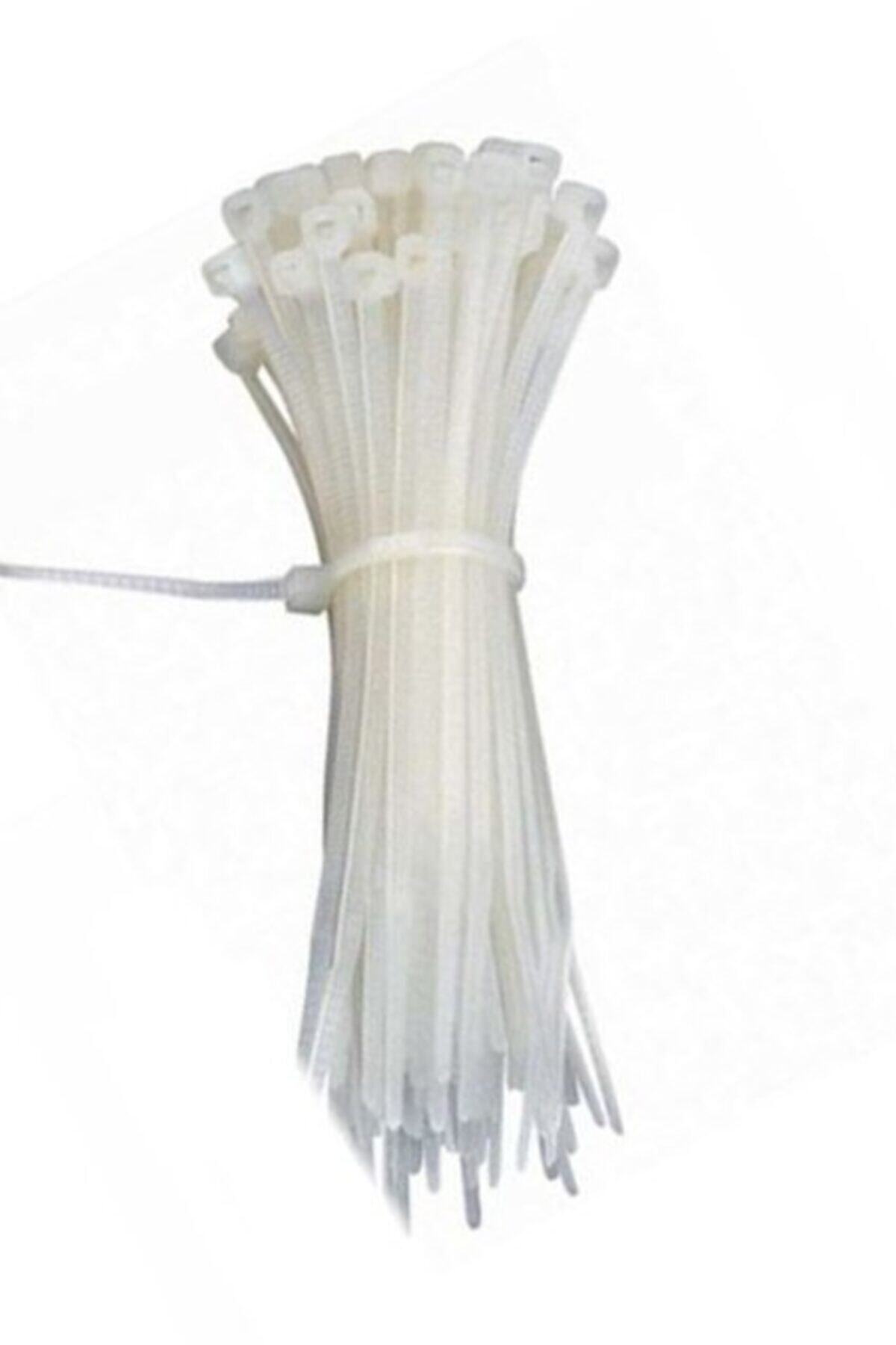 PAOSS Beyaz Cırtlı Plastik Kelepçe Kablobağı 8*300mm 100 Adet