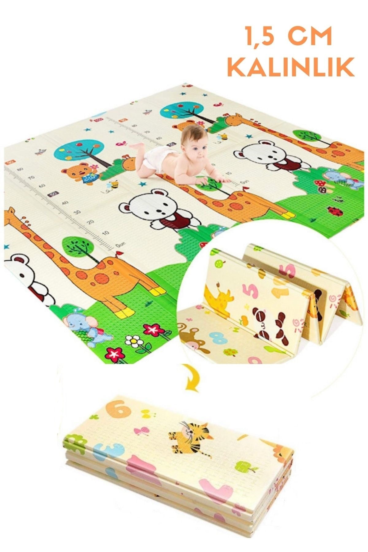 MooieBaby's Funny Numbers Katlanabilir Oyun Matı Oyun Halısı 180 X 200 X 1,5 Cm