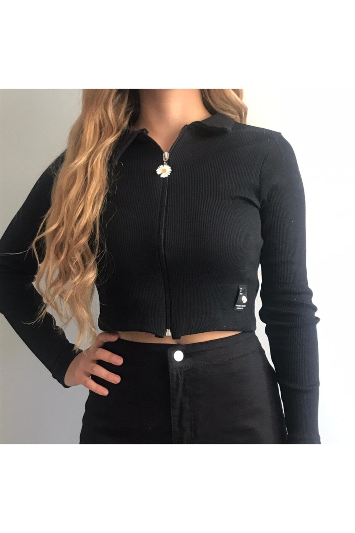 ALSU BUTİK Fermuarlı Kısa Triko Body Kazak