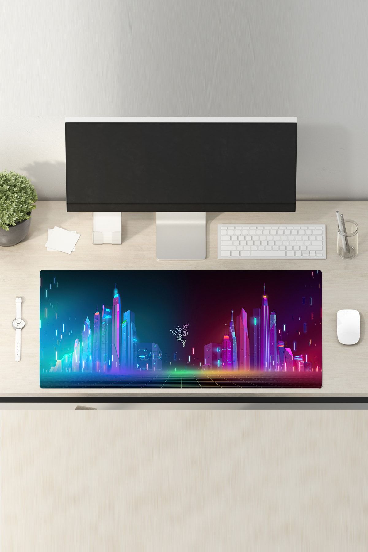 FİTGAME 80x30 Cm Razer Kaymaz Taban 3mm Dikişli Oyuncu Gaming Oyuncu Mouse Pad