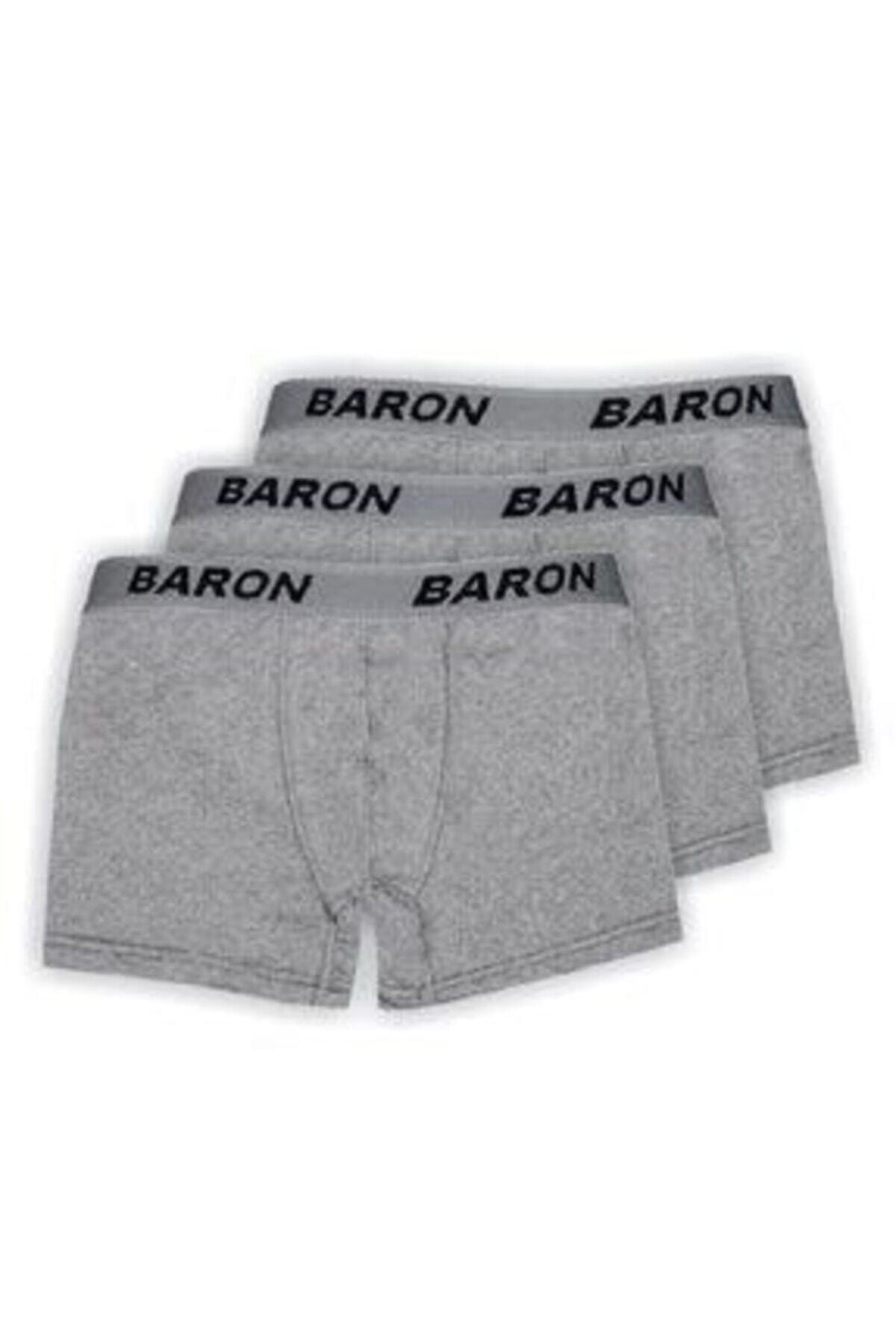 Zümra Baron Boxer Erkek Gri Elestan Likralı Penye Boxer Gri 1'li Paket