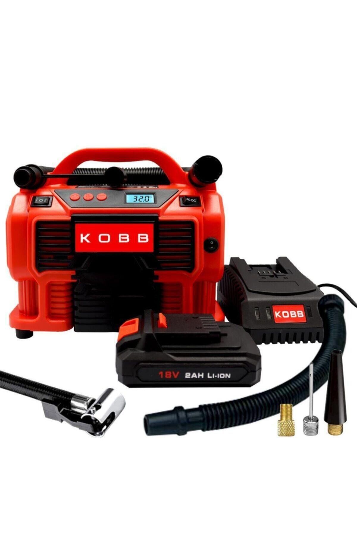 KOBB Kb500 12volt/220volt/18volt 2ah Li-ion Şarjlı Dijital Basınç Göstergeli Şişirme aleti