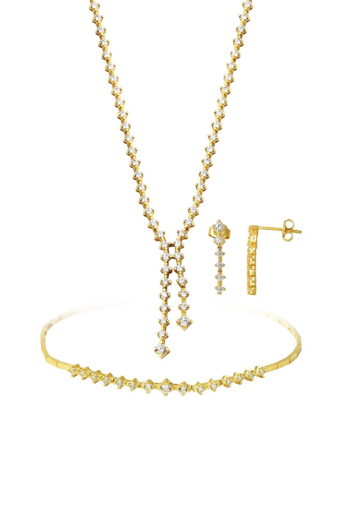 Bilezikci My Darling Taşlı Altın Takı Seti