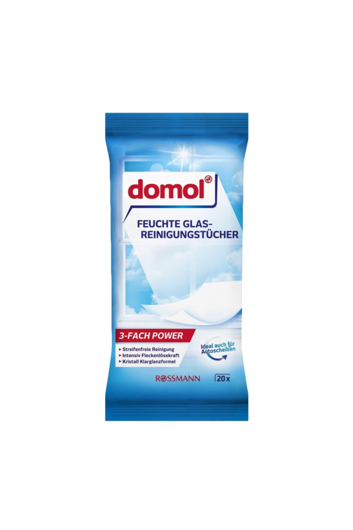DOMOL Islak Temizlik Bezi Cam & Parlak Yüzeyler Için 20 Adet