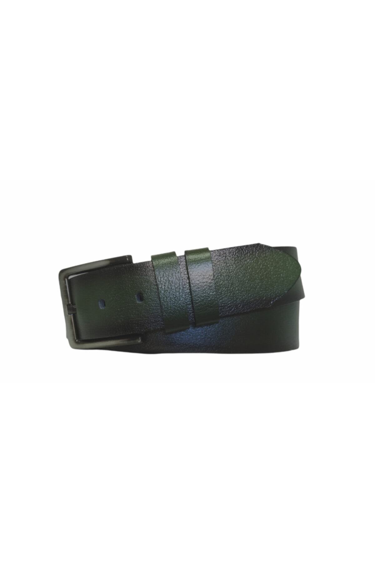 KarPa Hakiki Deri Yeşil Kot Pantolon Kemeri 4.5cm