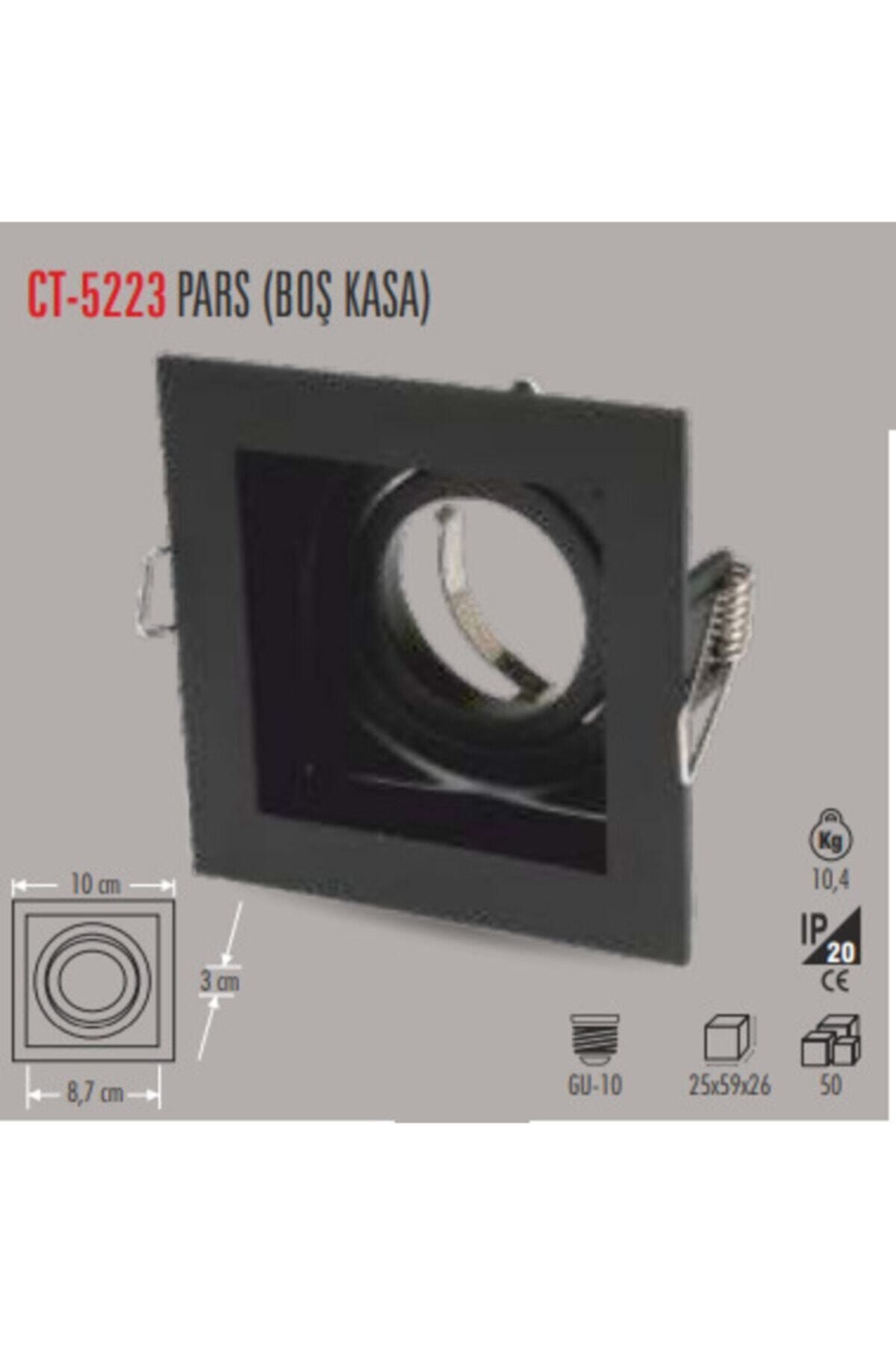 Cata Ct-5223 Pars Kare Siyah Spot(boş Kasa)