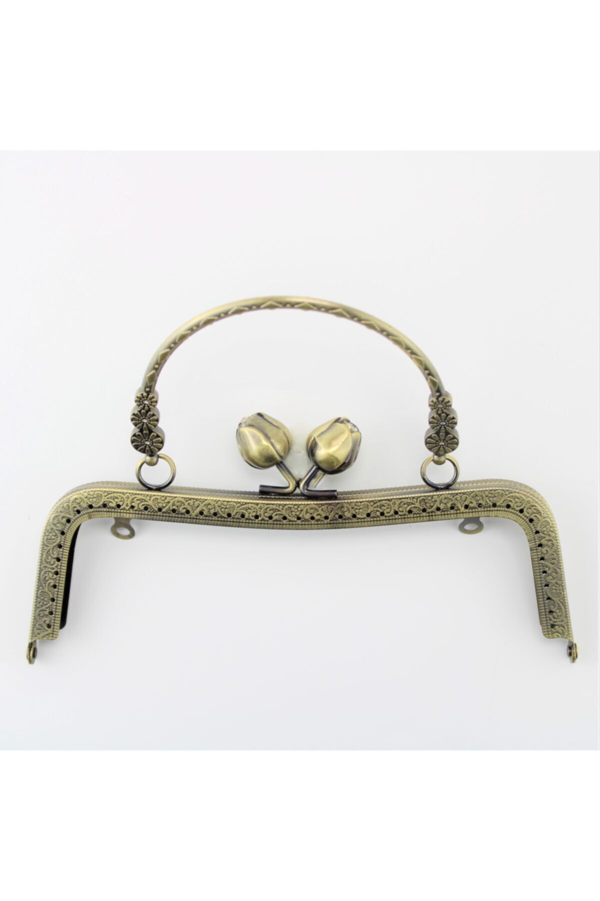 ELİSA Çanta Sapı Metal El Tutmalı Güllü 20 cm Bakır