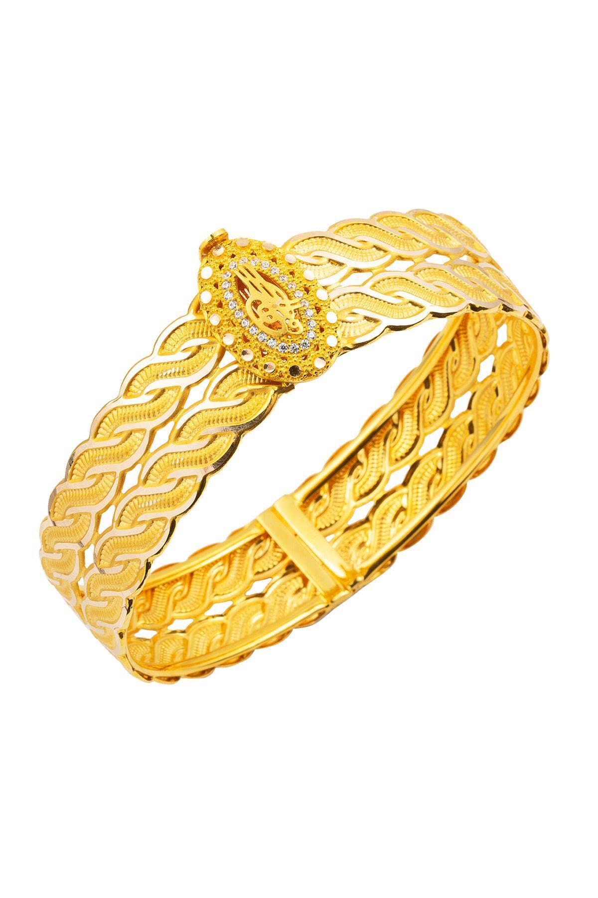 Bilezikci Tuğralı 8 Ayar Altın Kelepçe Bilezik