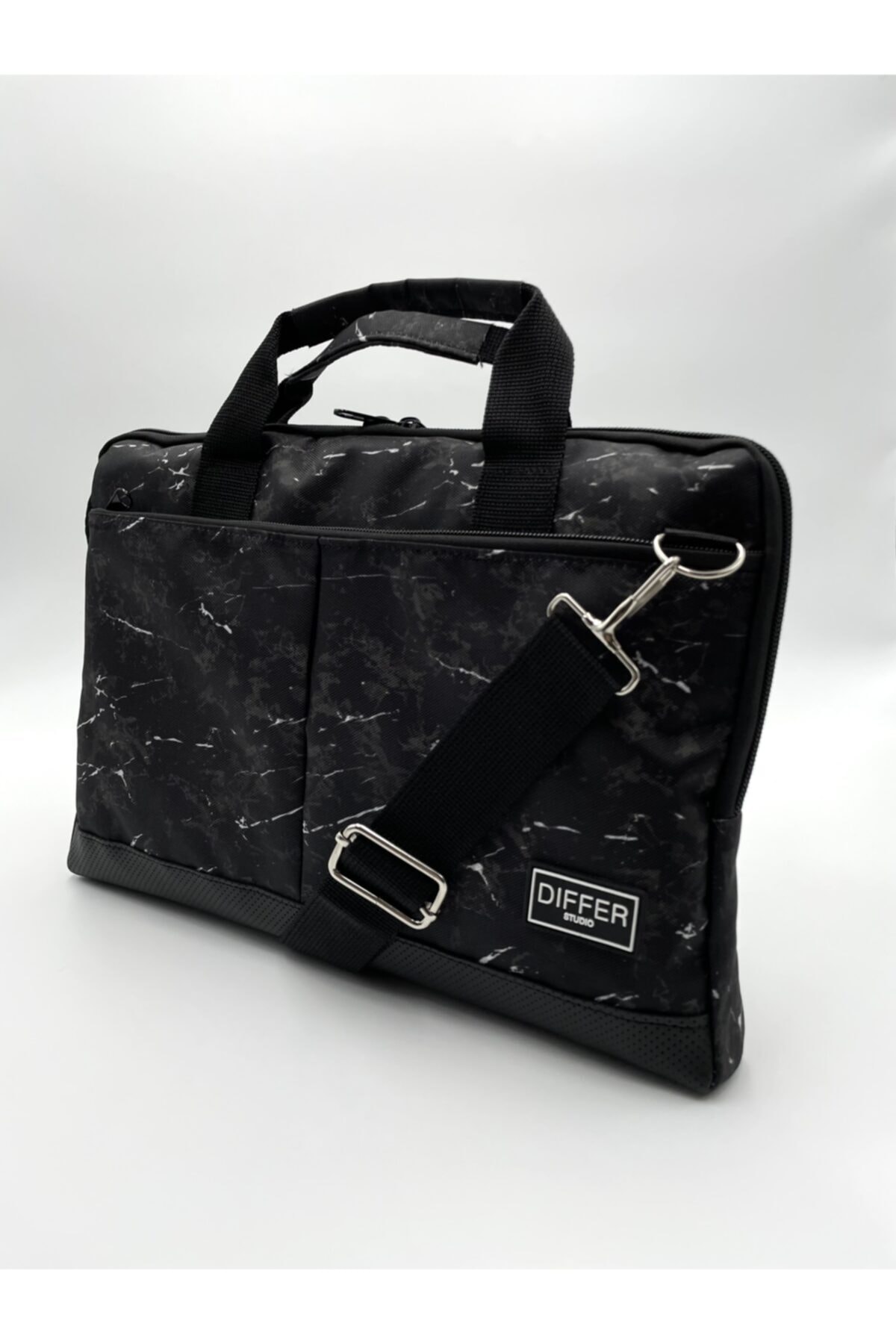 Differ Studio 15.6'' Inç Mermer Desenli Siyah Laptop/macbook/notebook/bilgisayar/evrak Çantası