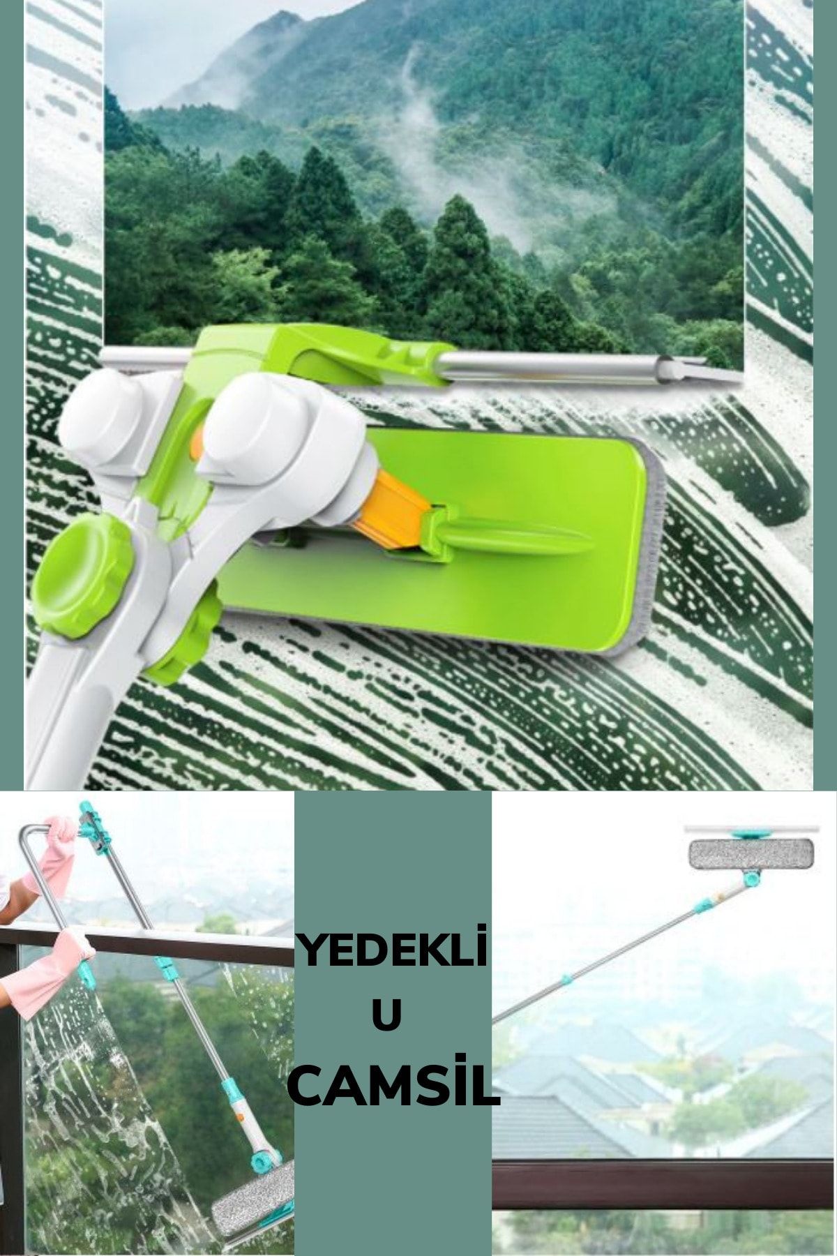 Oliva Nero Yeni Geri Çekilebilir Sihirli Yüksek Katlı Pencere Temizleyici Için Süper Emici