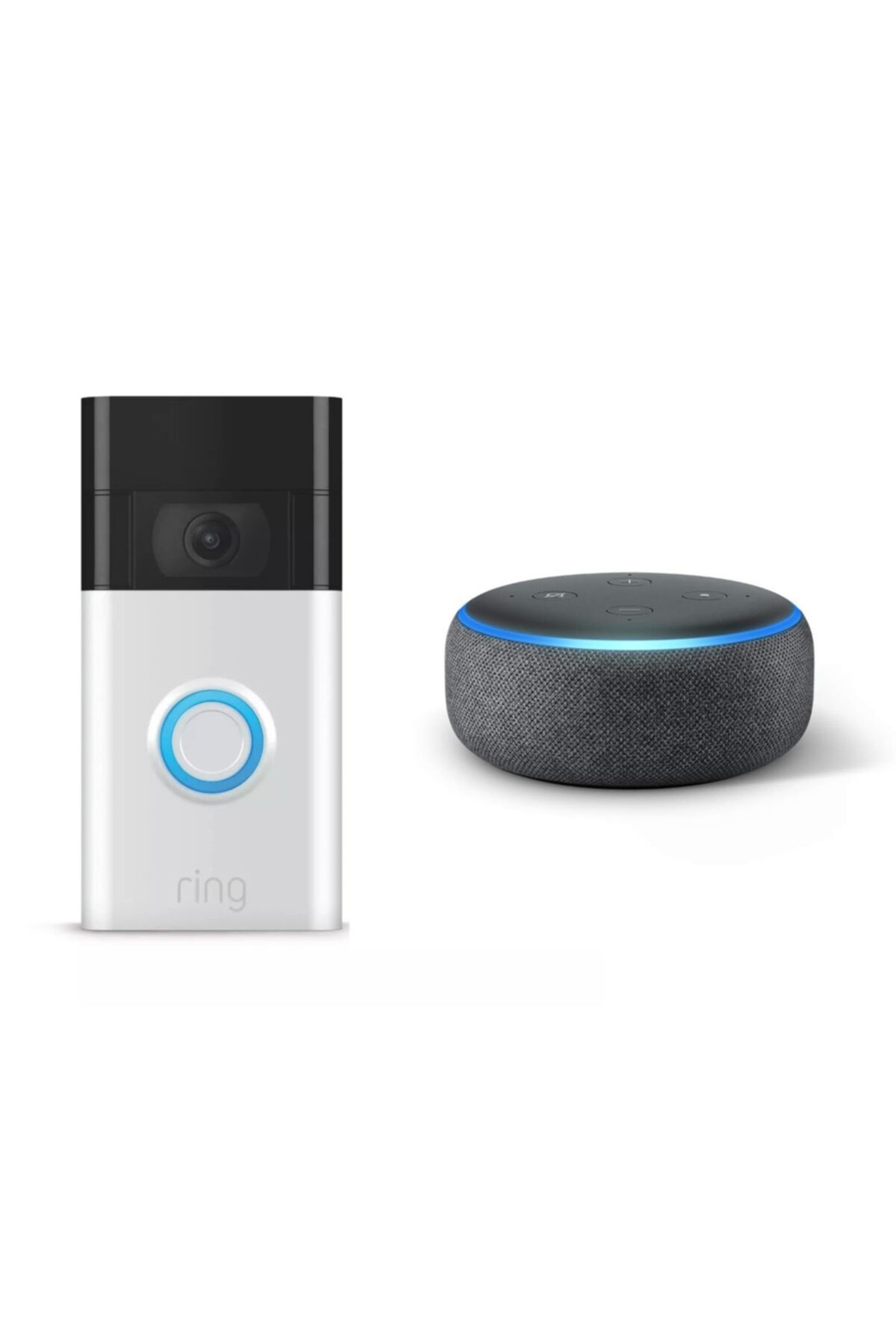 Ring Video Doorbell 1080p Görüntülü Kapı Zili Gri - Amazon Echo Dot 3 Akıllı Asistan Hoparlör