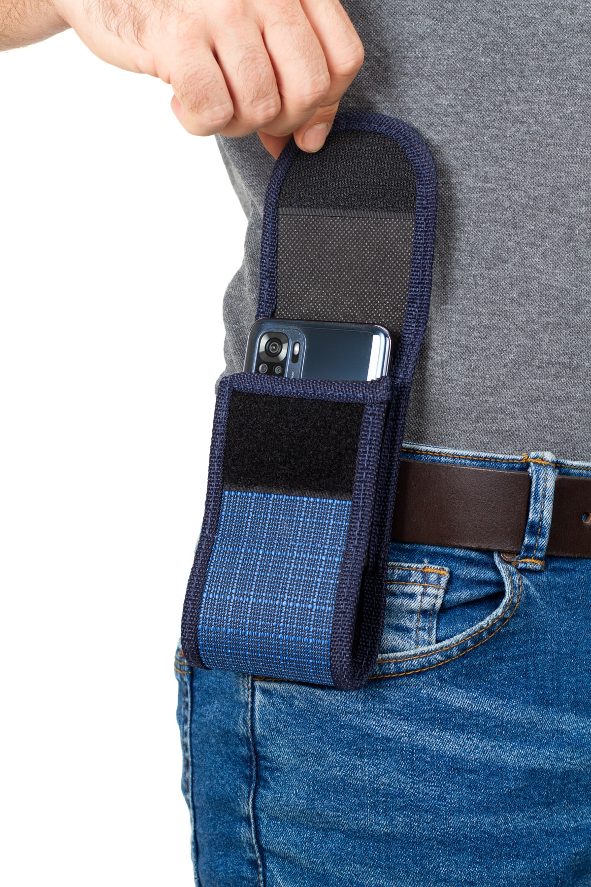 Newish Np Kumaş Telefonluk Telefon Bölmeli Kemerlik Mavi