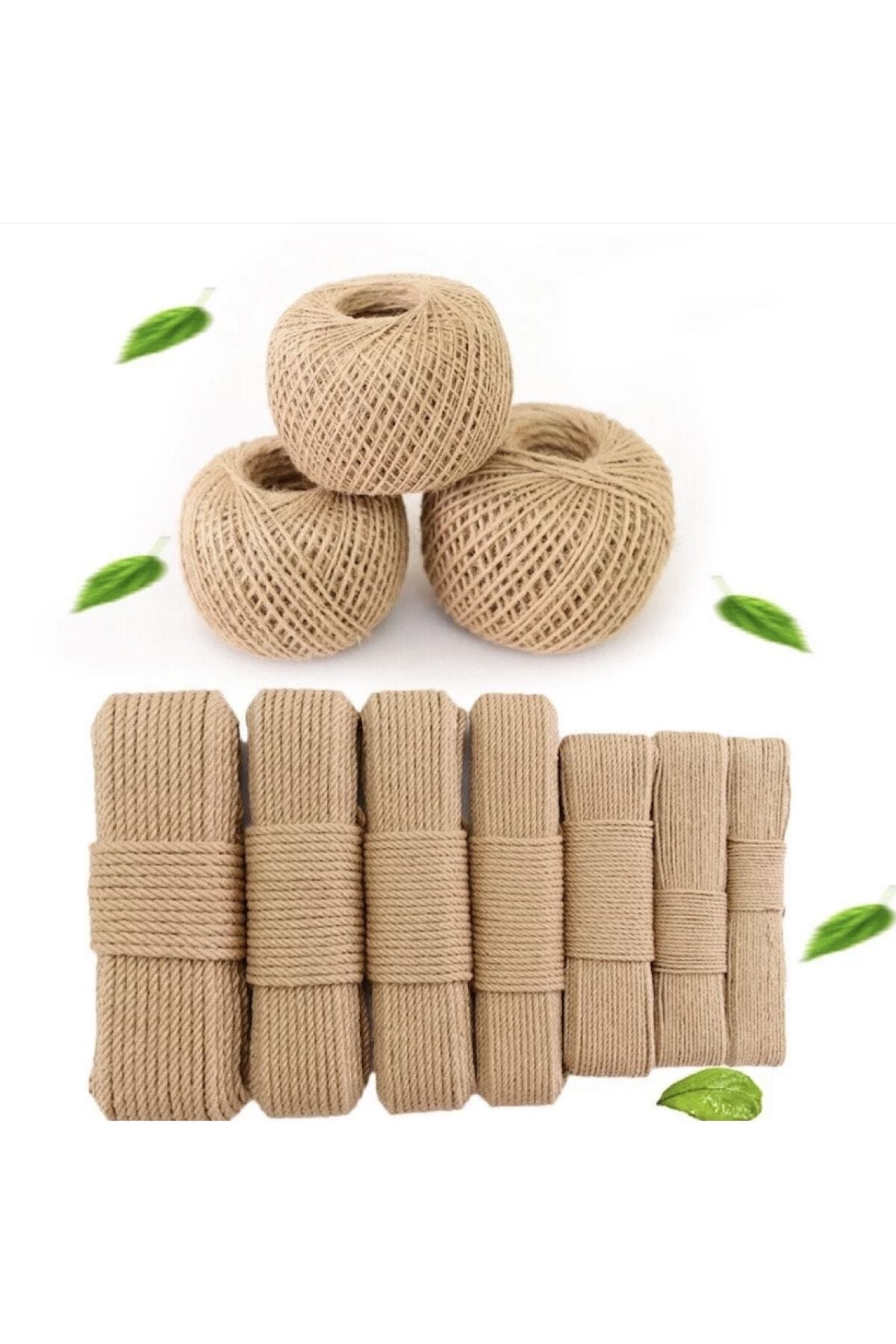 Makromecity 4mm 5 Metre Jüt Halat Ip Dekoratif Hasır Ip Kendir Ipi Urgan Paketleme Ipi Hasır Halat