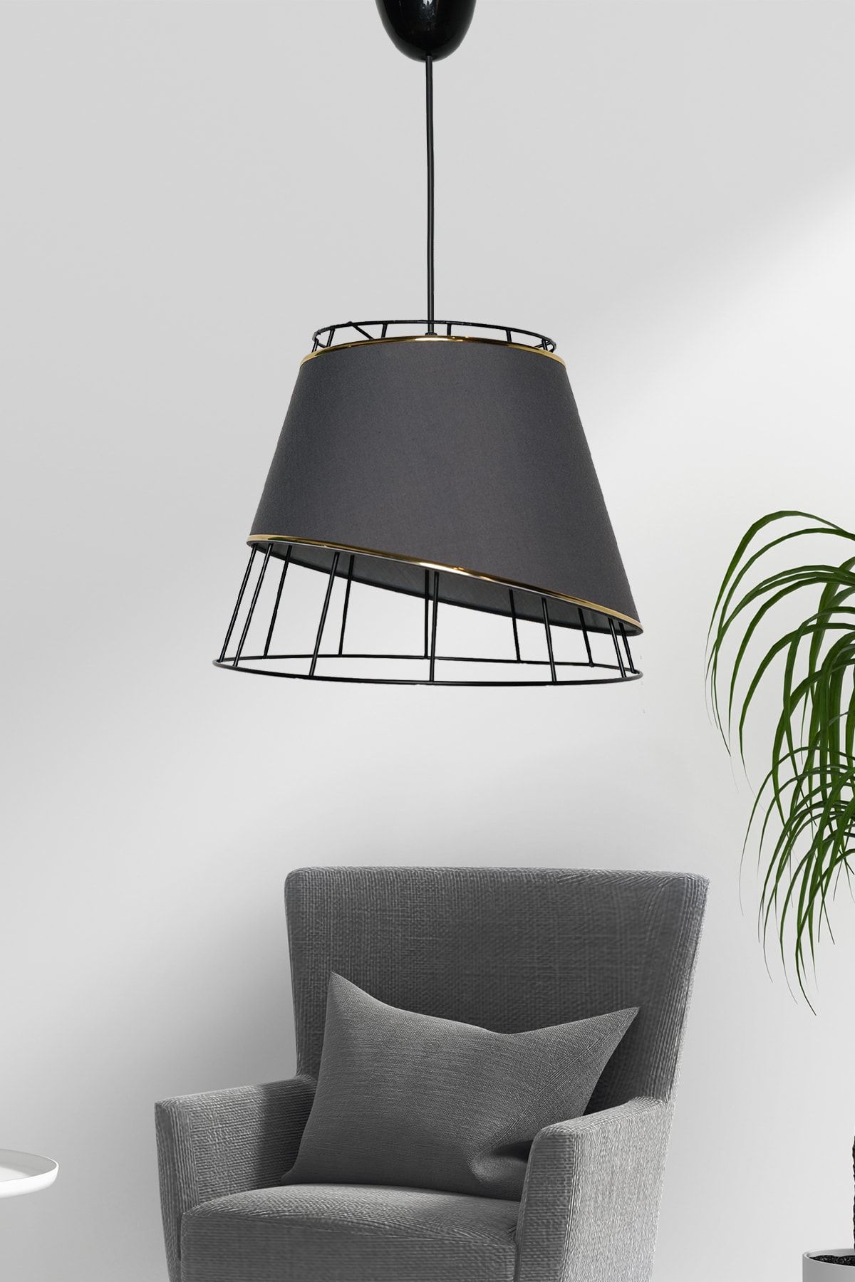 Hmydesign Sione Tekli Sarkıt Antrasit Gold