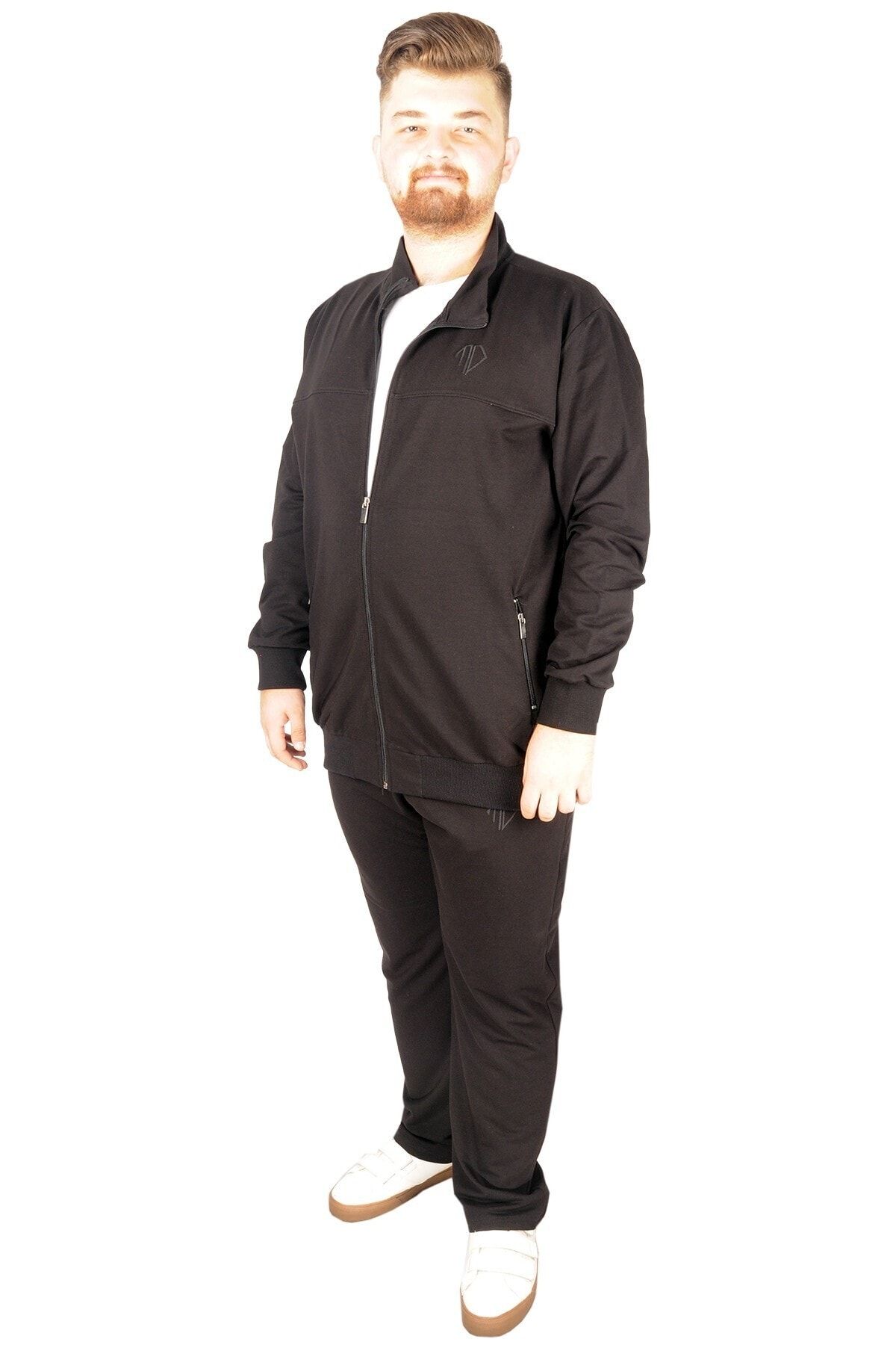ModeXL Eşofman Takımı Pieced Zippered 21209tk Siyah