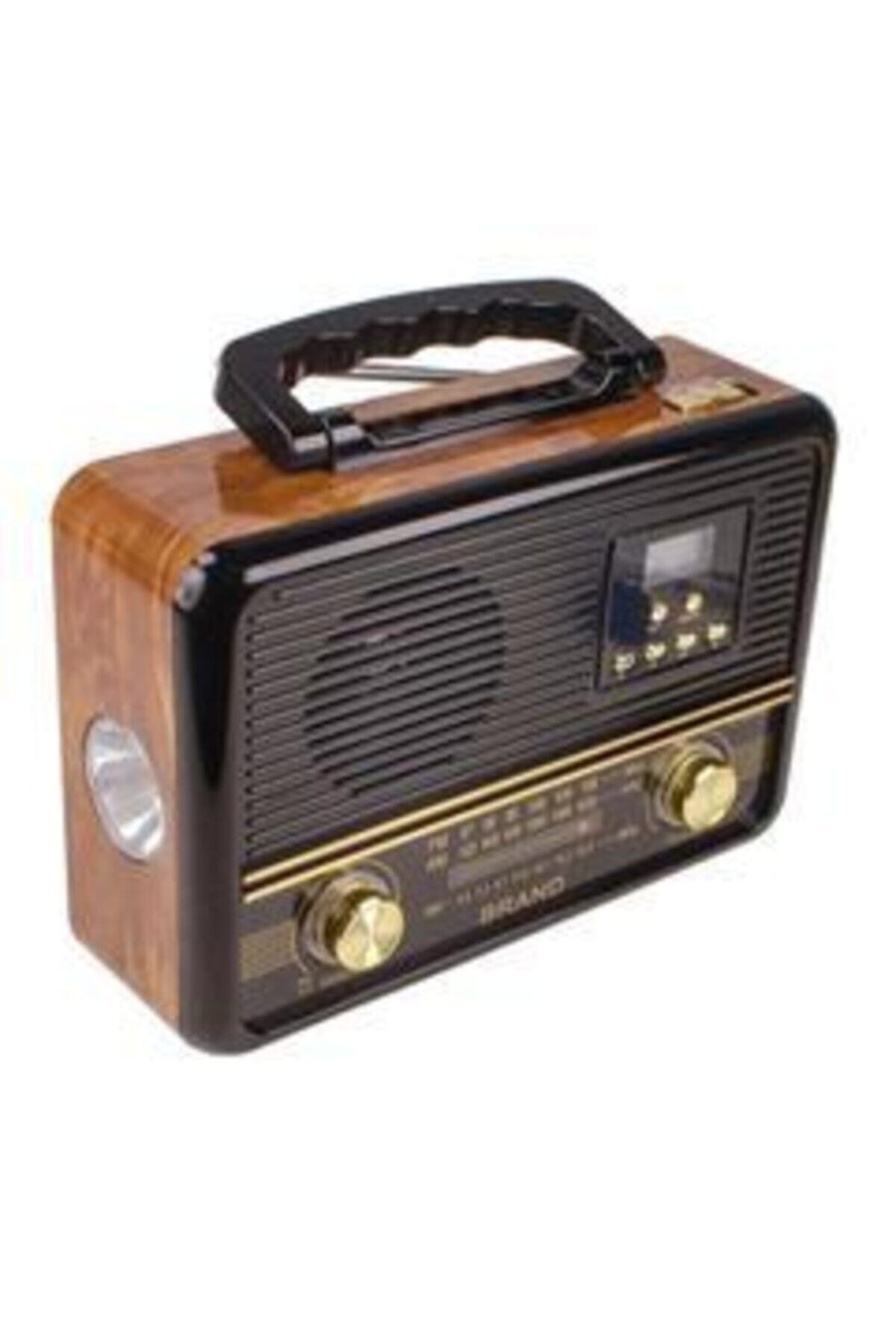gaman Ys-608bt Şarjlı Fenerli Saatli Fm Radyo Usb Bluetooth Hoparlör - Ahşap