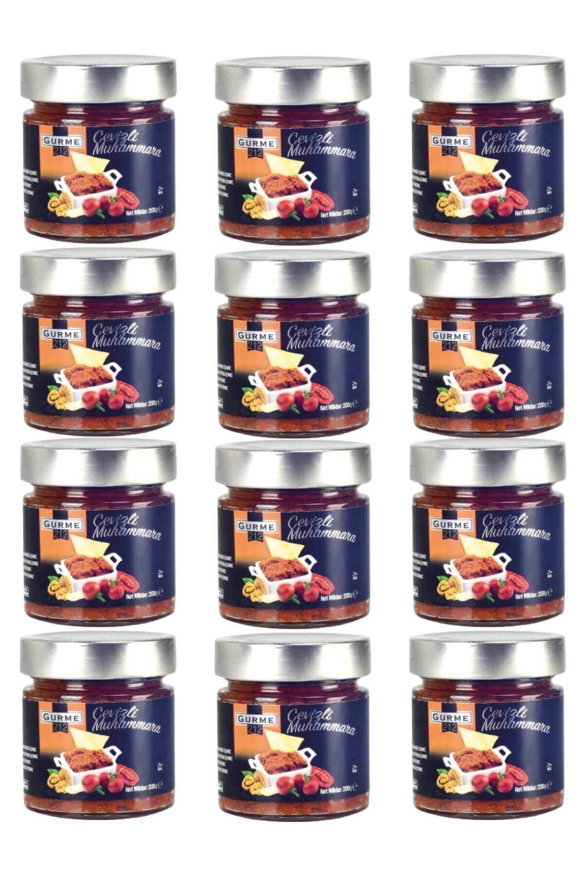 Gurme212 Acı Ezme cevizli Hazır Meze 12 Adet x 255cc