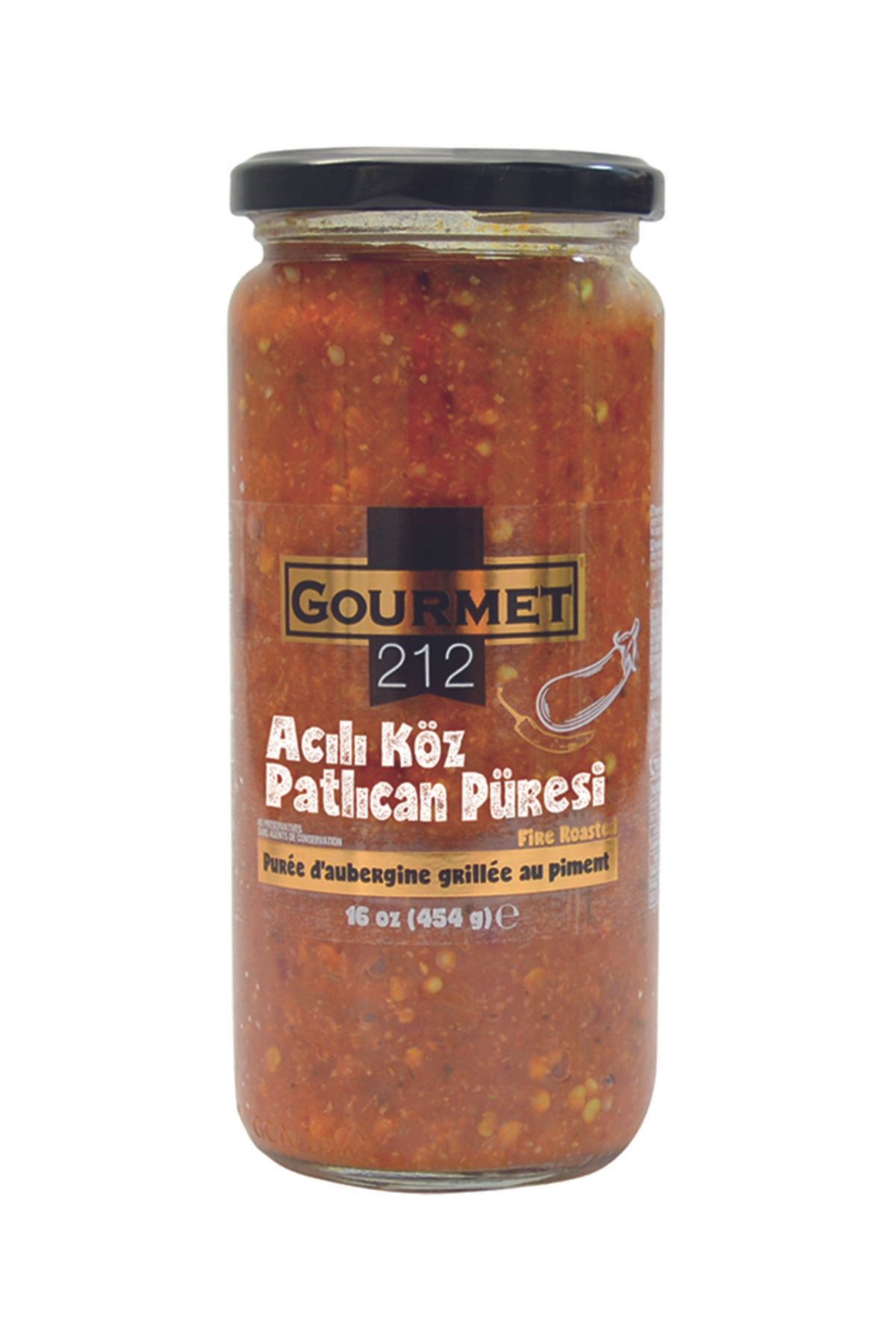 Gurme212 Közlenmiş Patlıcan acılı Hazır Yemelik Salata Meze 1 Adet x 500gr