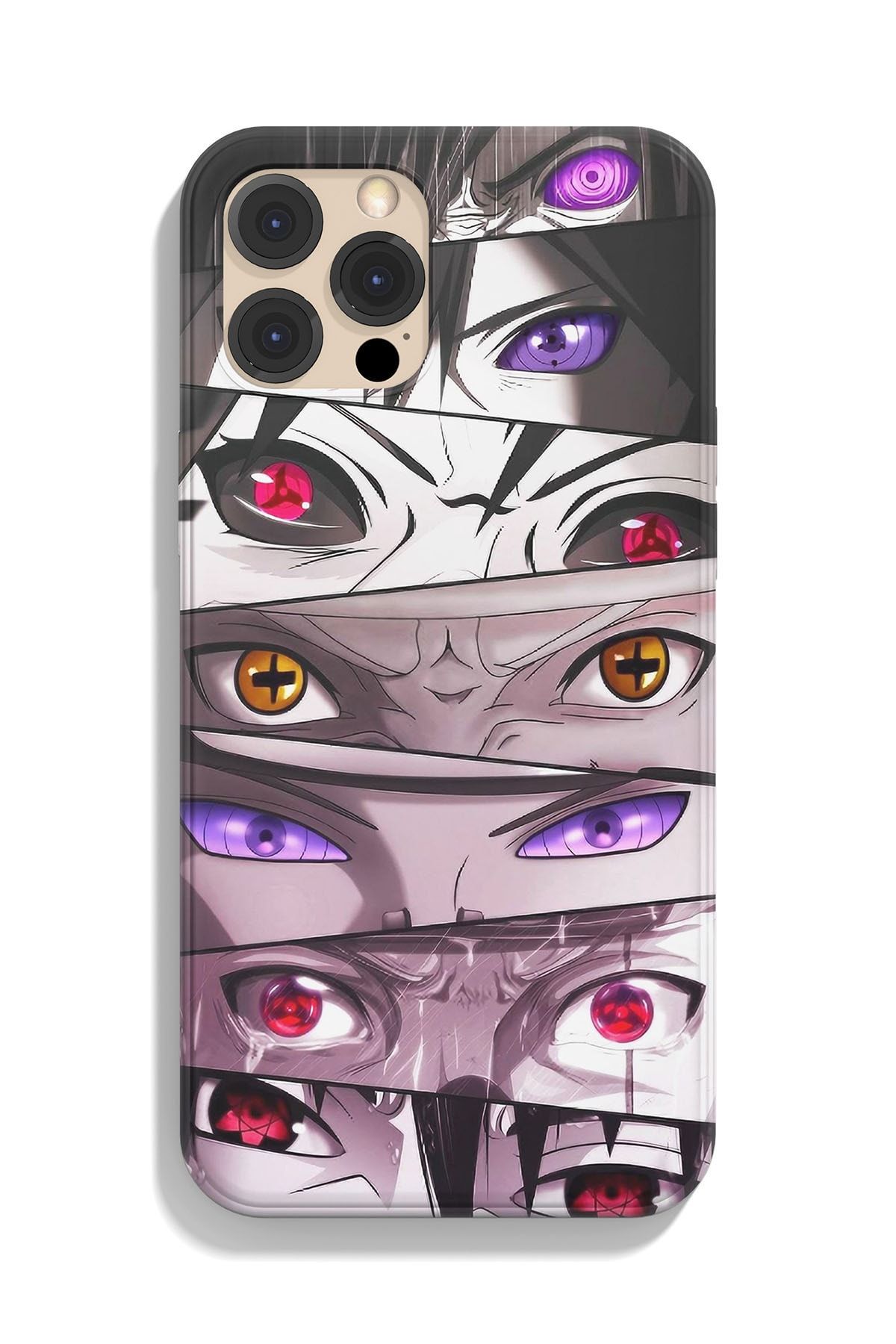 Modiwa Design Naruto Shippuden Eyes Siyah Silikon Baskılı Anime Telefon Kılıfı