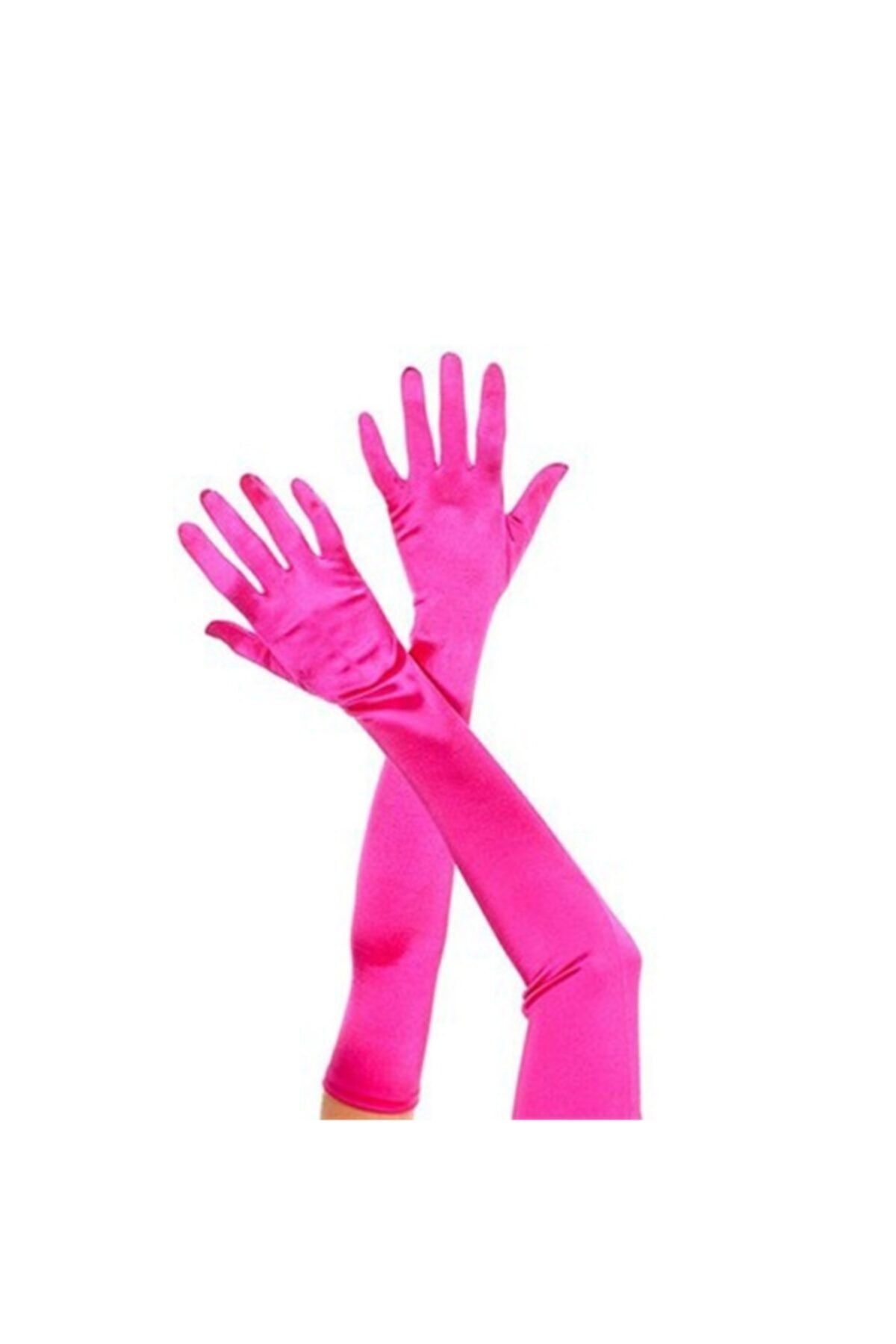 Lunga Pembe Saten Abiye Eldiveni