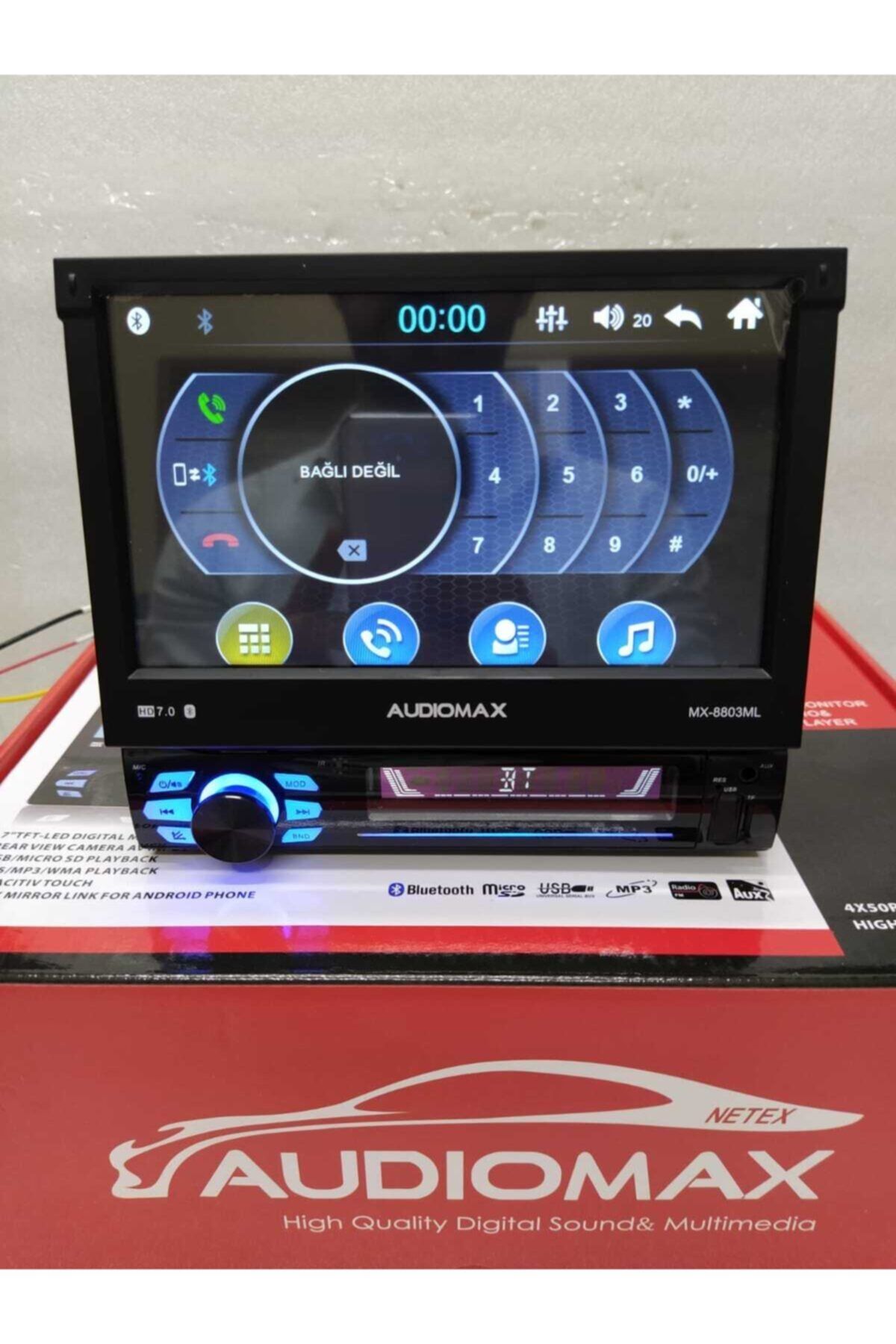 AUDİOMAX 7 Inch Double Teyp Bluetooth Mirror-usb-sd-aux Mx-8805 Indash Teyp