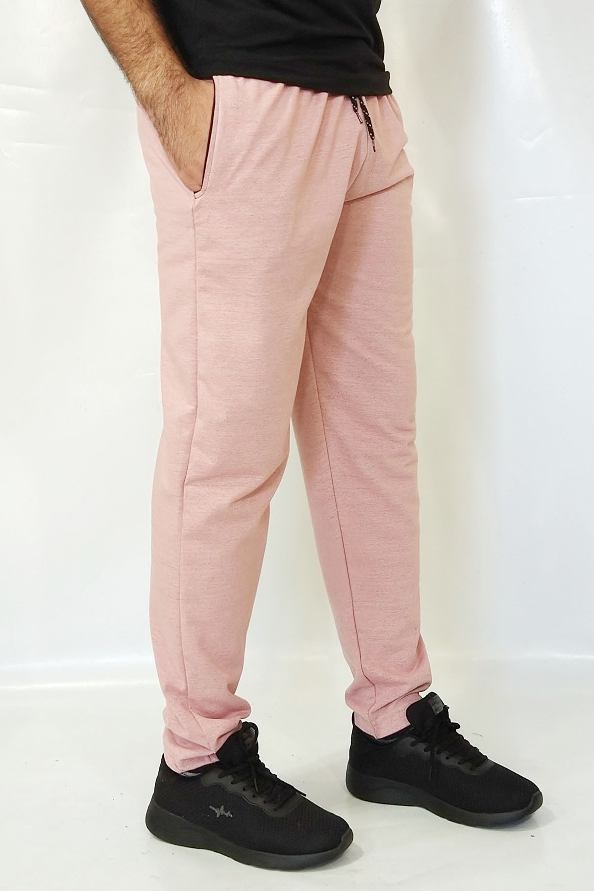 MTSTİL Unisex Pembe Düz Paça Eşofman Altı