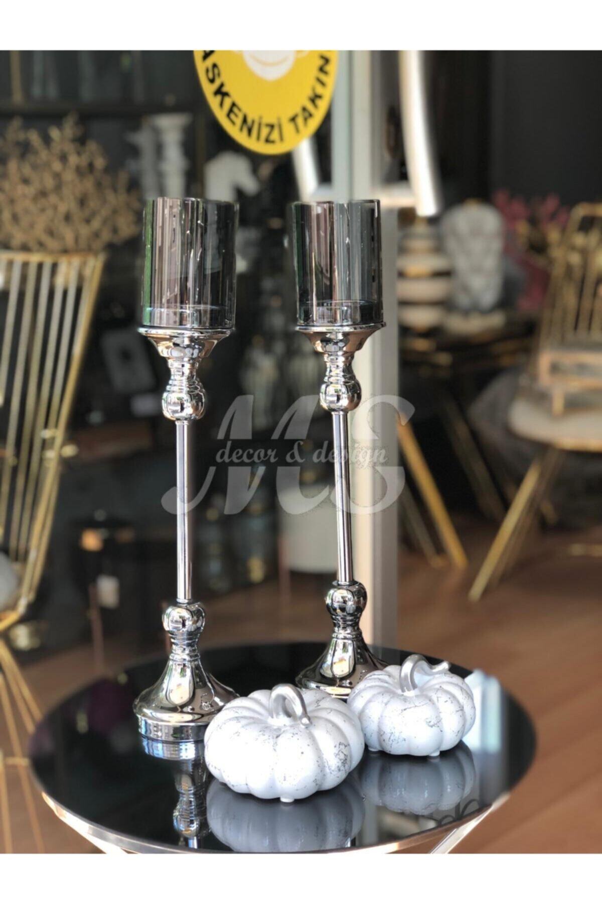 MS DECOR DESİGN Dekoratif 2 Li Lüks Şamdan
